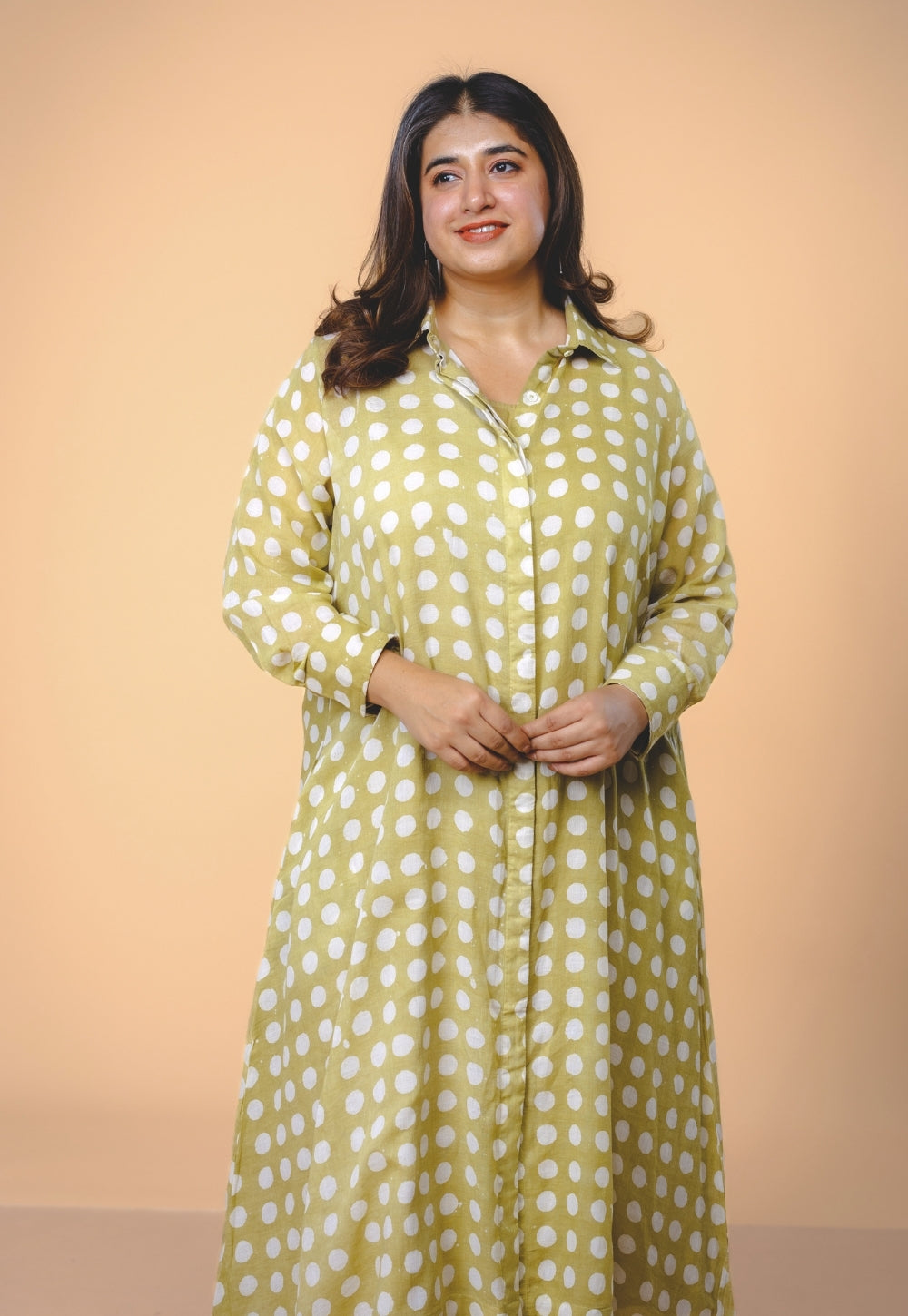 Samia Green Batik MulMul A Line Dress
