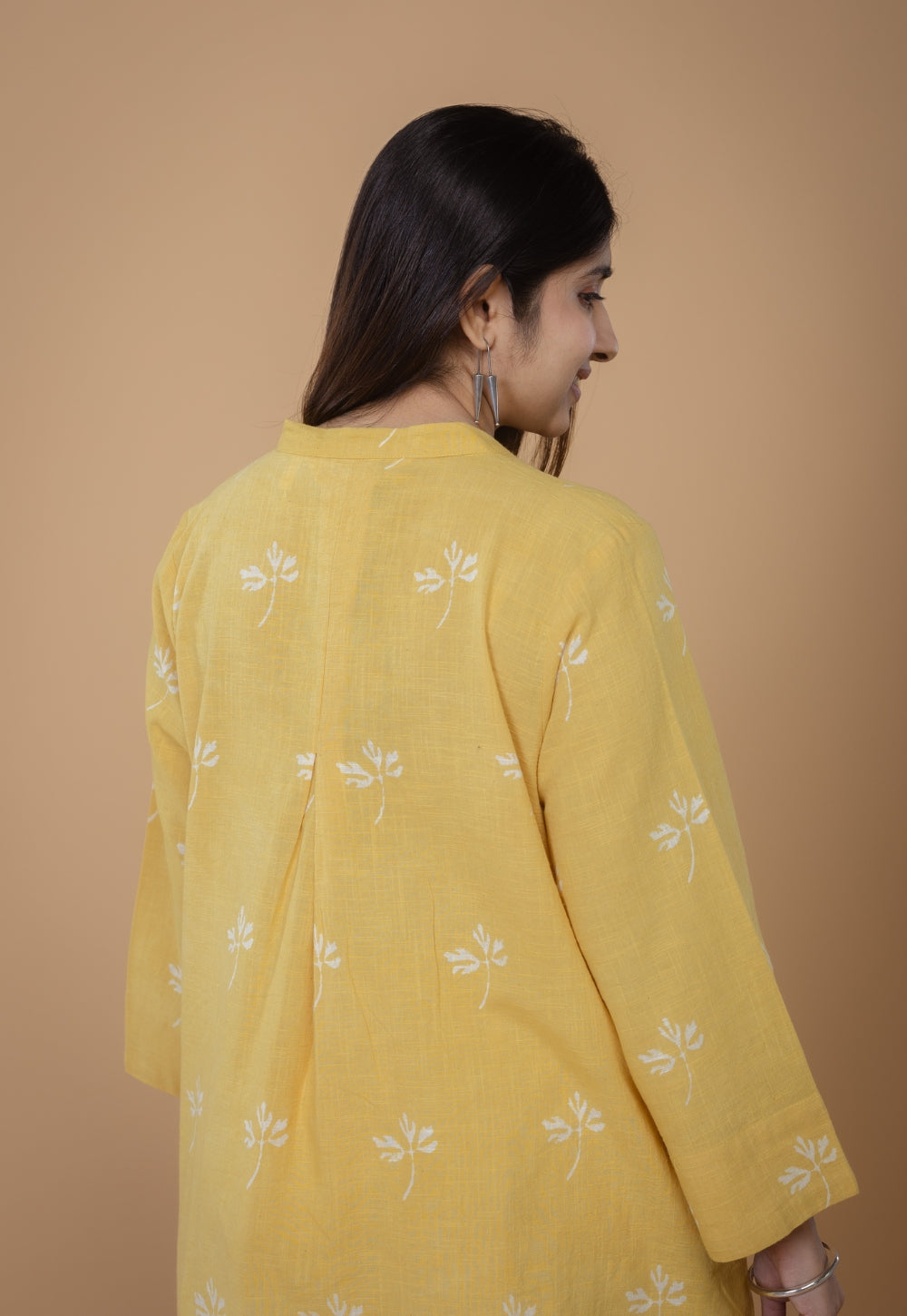 Ayaat Yellow Dabu Slub Cotton Anti-Fit Co-ord Set