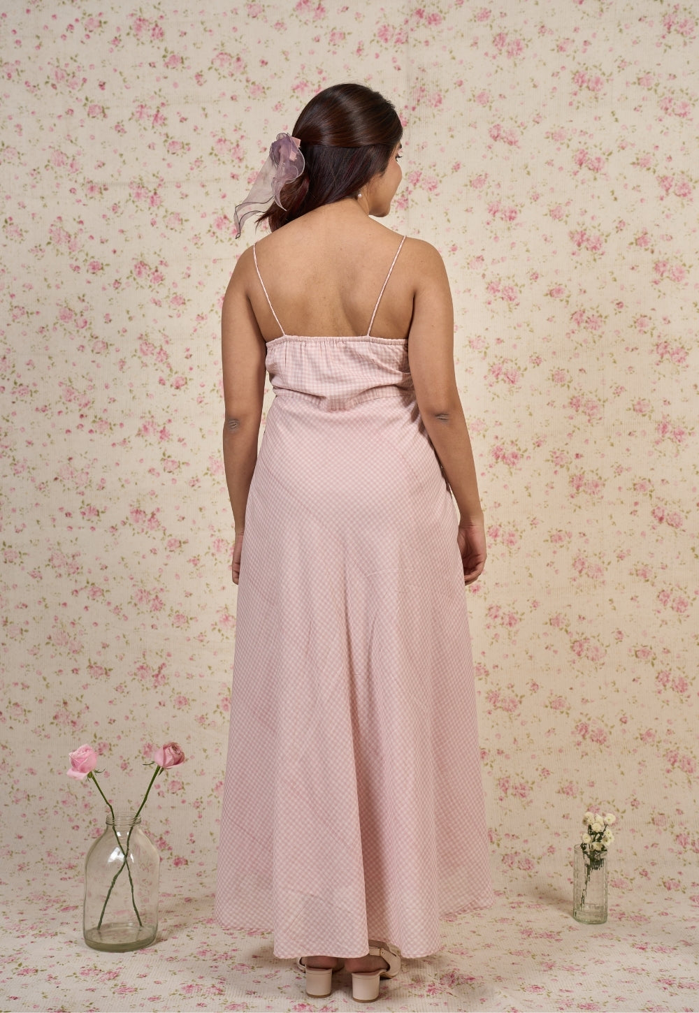 Eva Pink Sanganeri Mul Cotton A Line Dress
