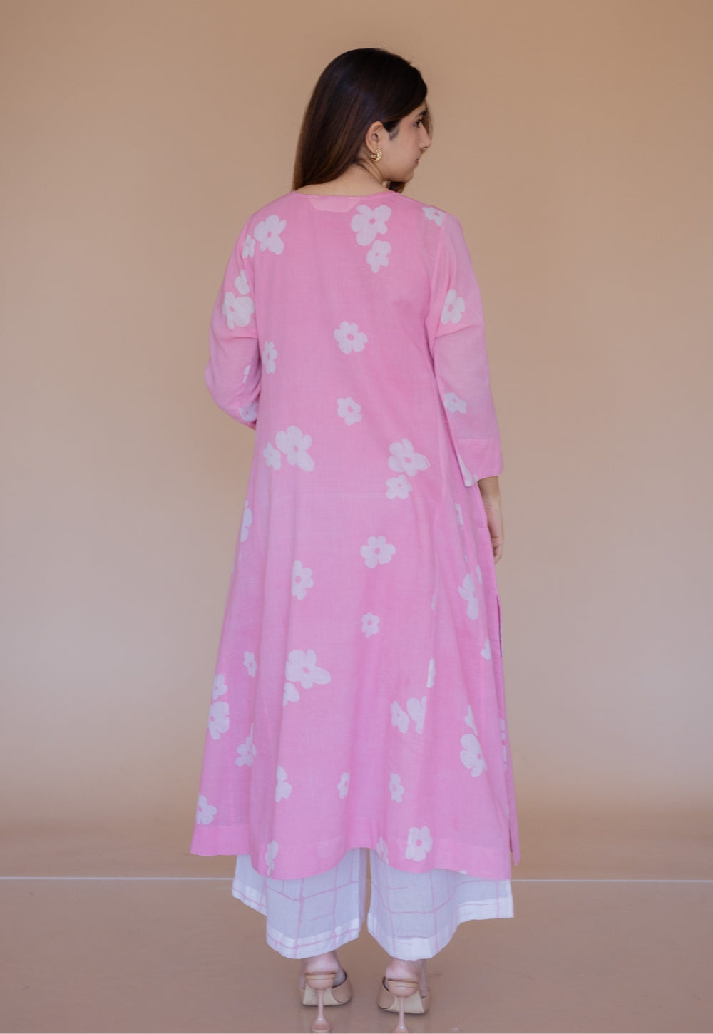 Aqsa Pink Batik MulMul Wide Pant