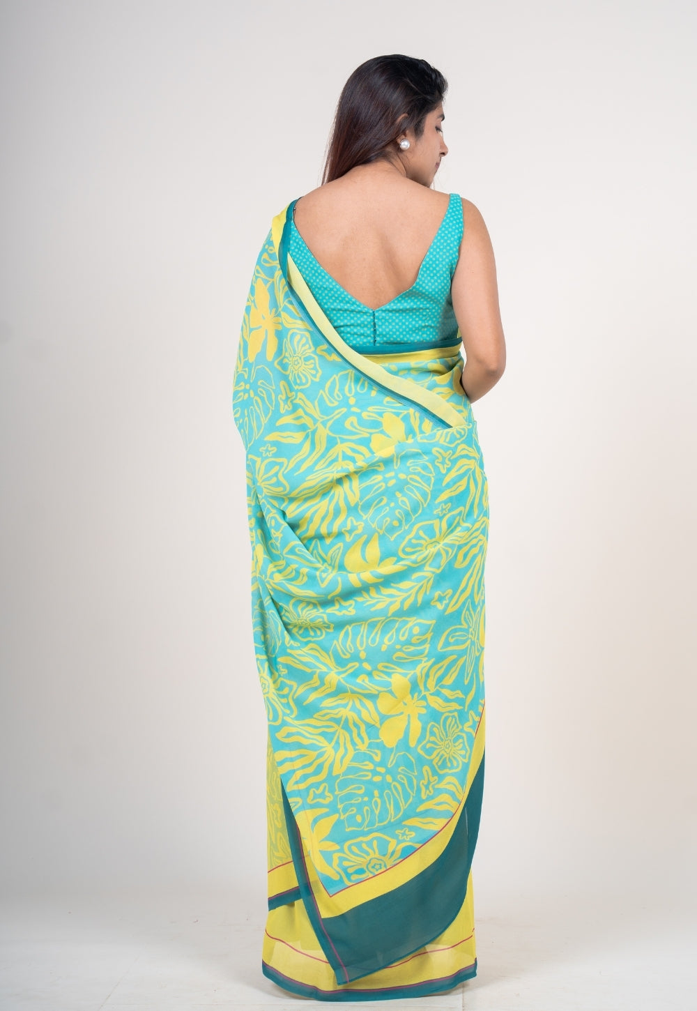 Mrinal Mint Green Georgette Printed Saree