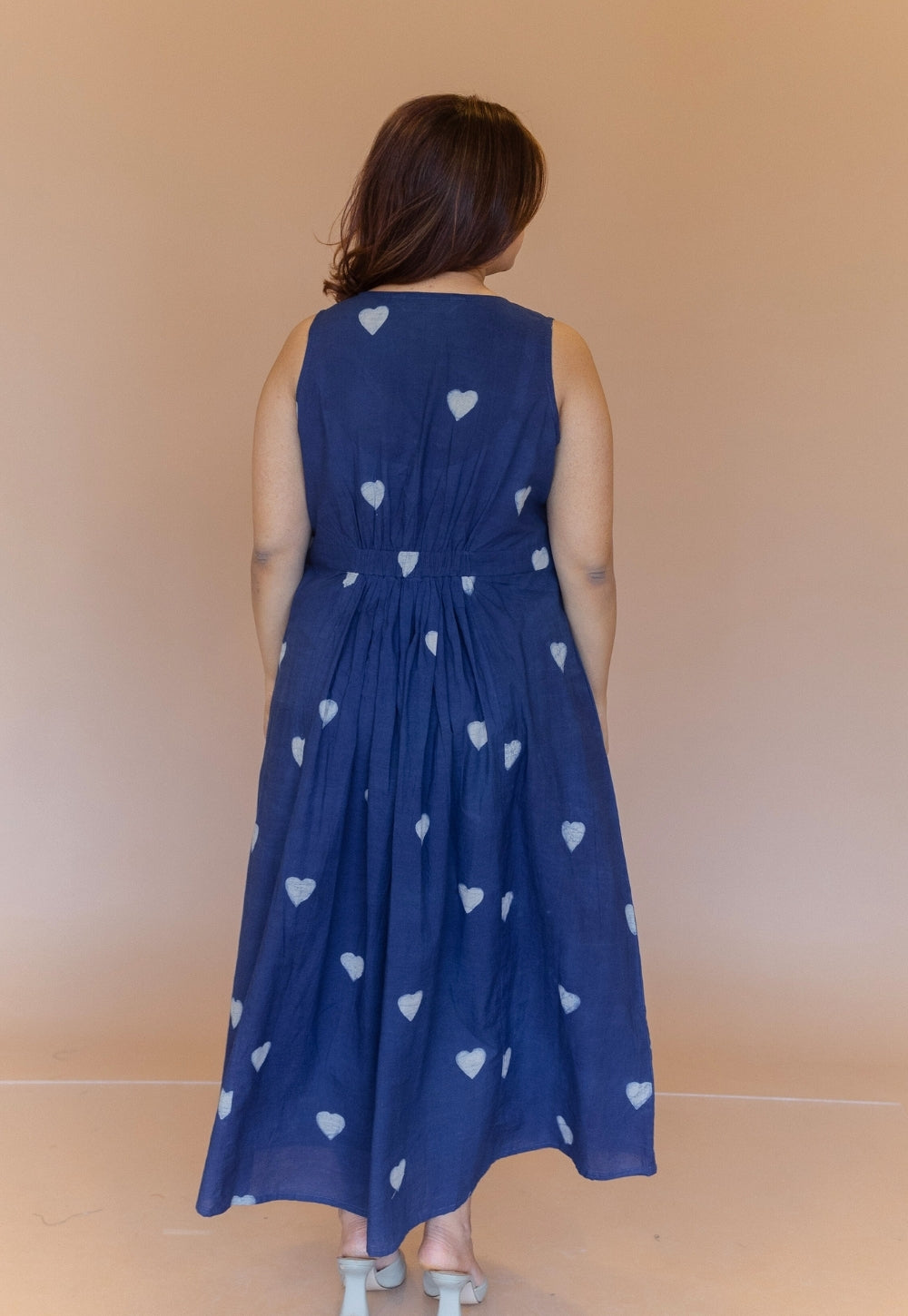 Libha Blue Dabu Cotton A Line Dress