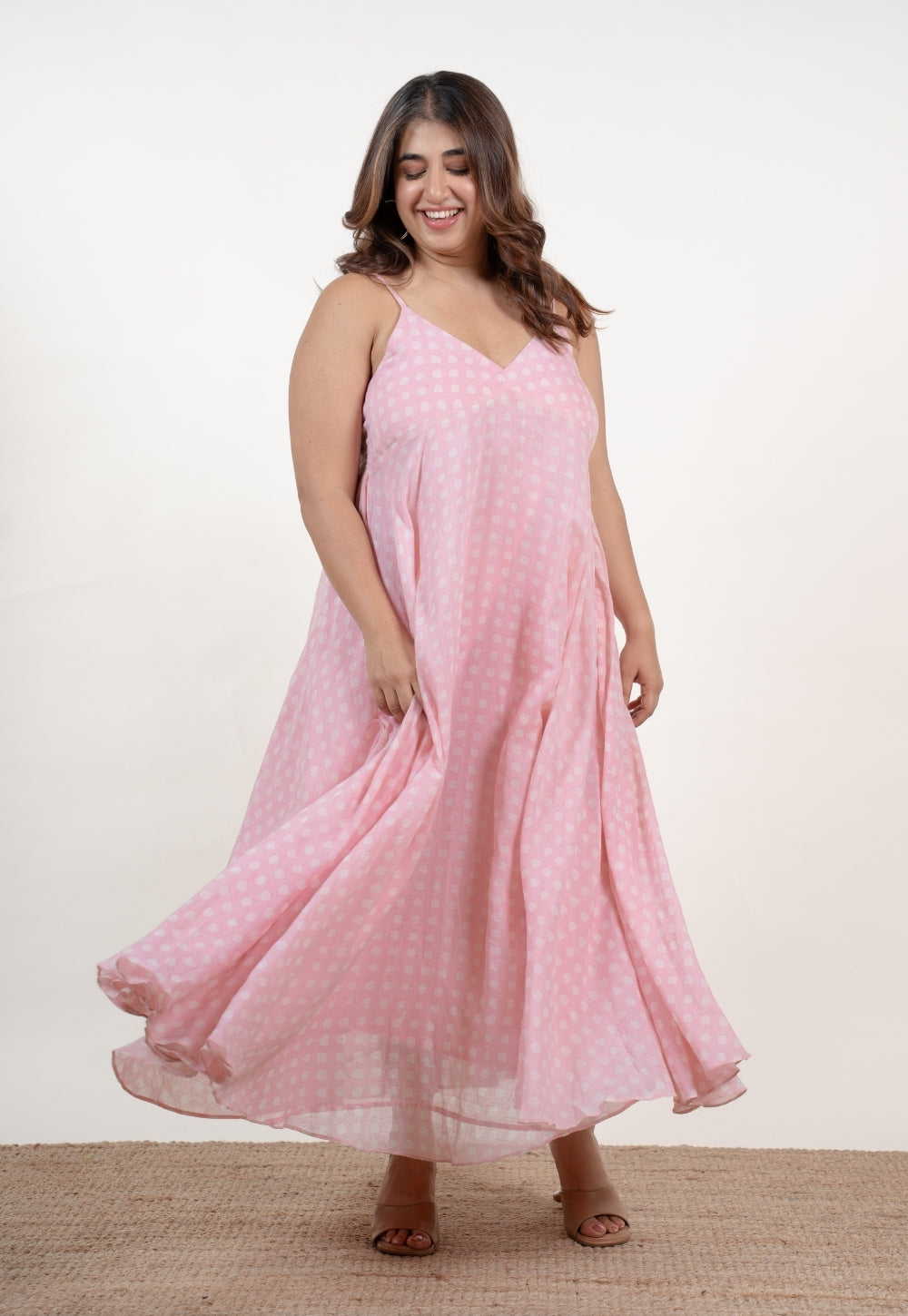 Sohani Pink Batik MulMul A Line Dress