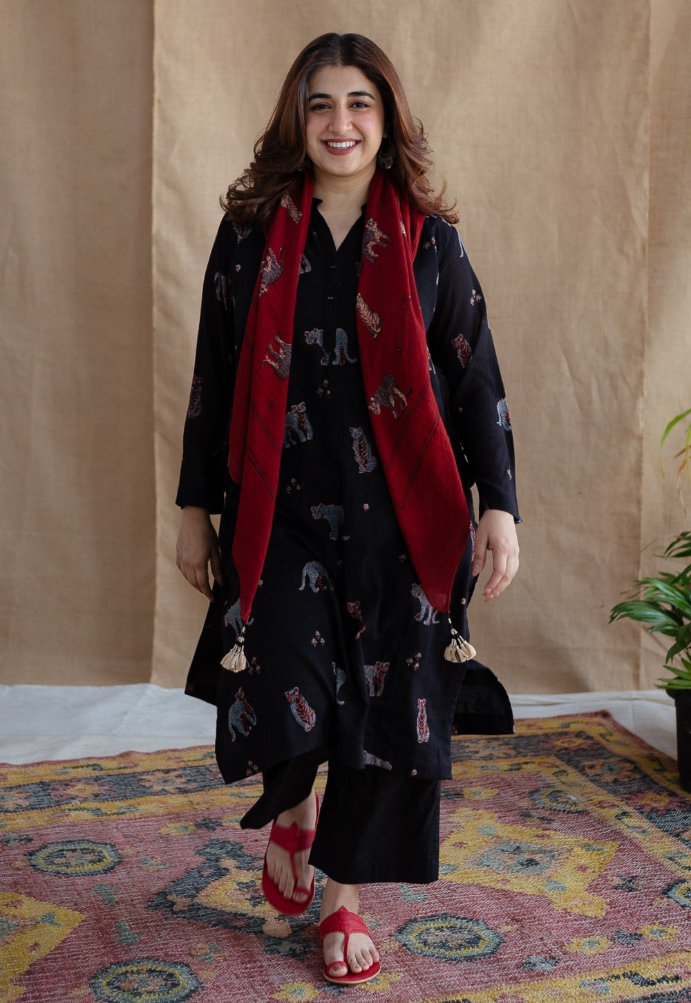 Kanha Bagh Ajrakh MulMul Cotton Kurta Set (Set of 2)