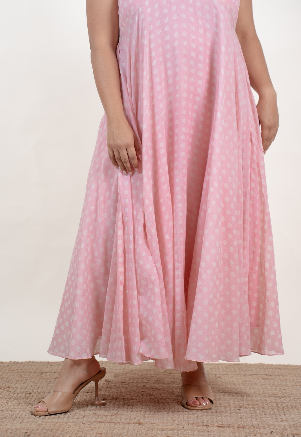 Sohani Pink Batik MulMul A Line Dress