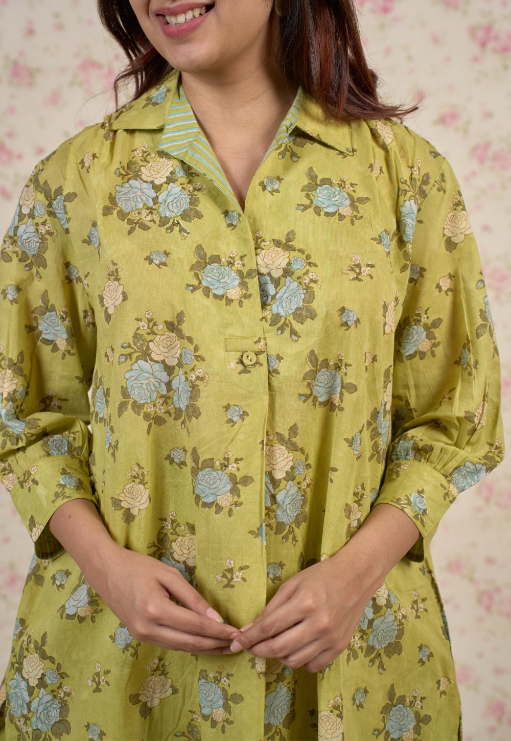 Grace Sanganeri Mul Cotton Straight Co-Ord Set