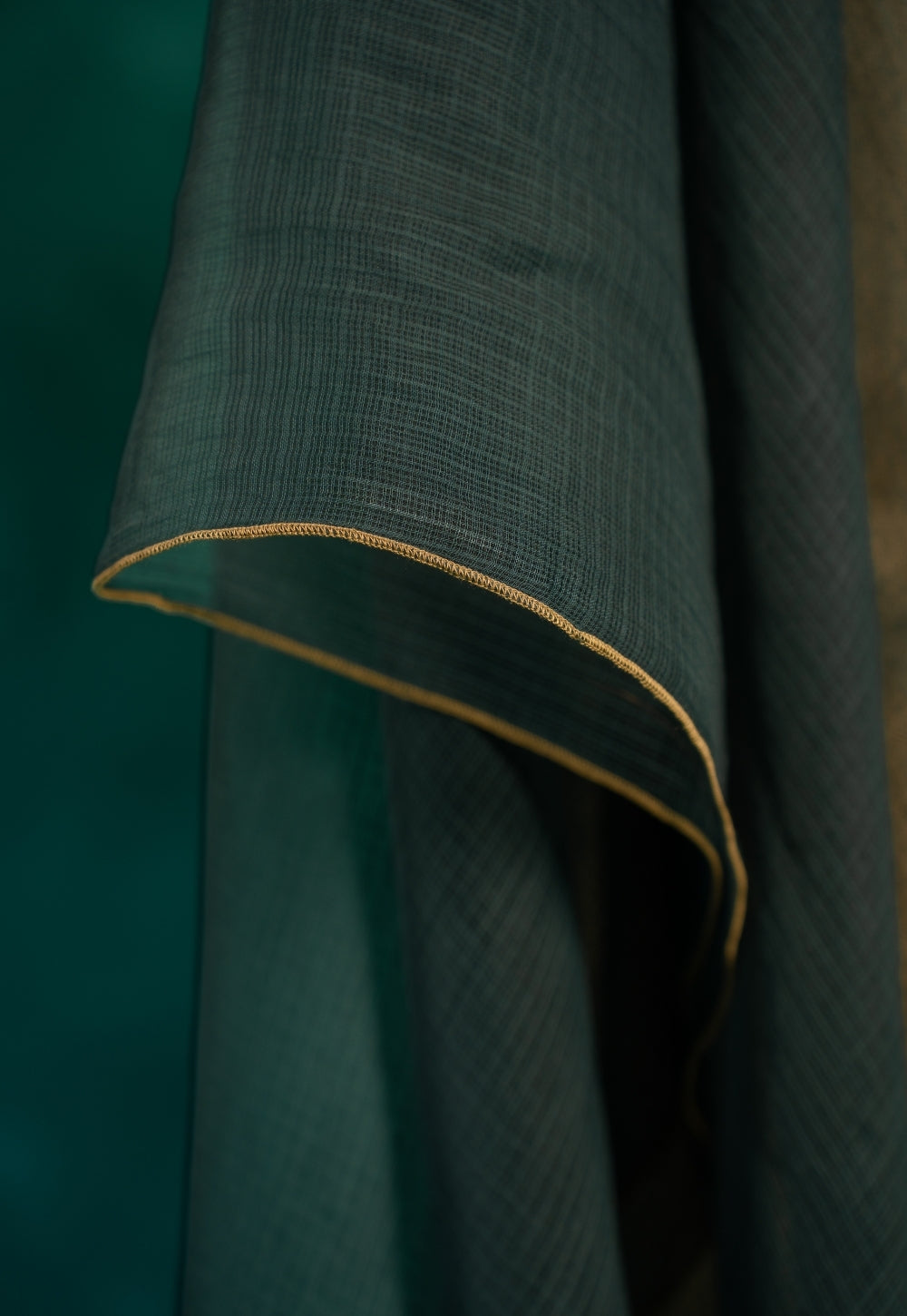 Green Solid Kota Doria Cotton Dupatta