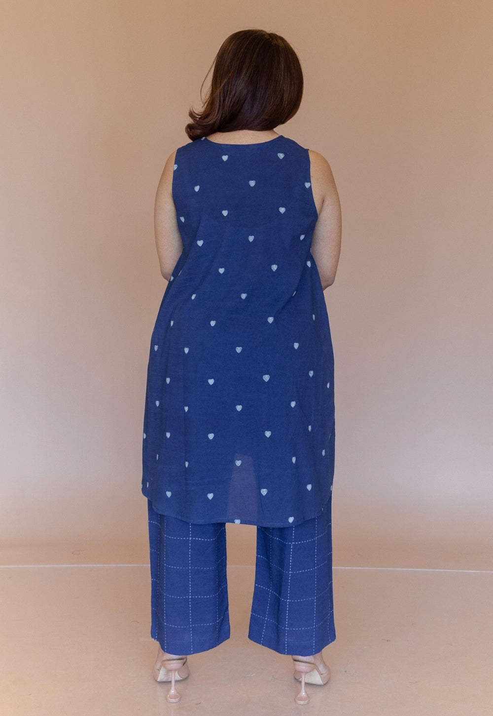 Arvika Blue Dabu Cotton A Line Co-Ord Set
