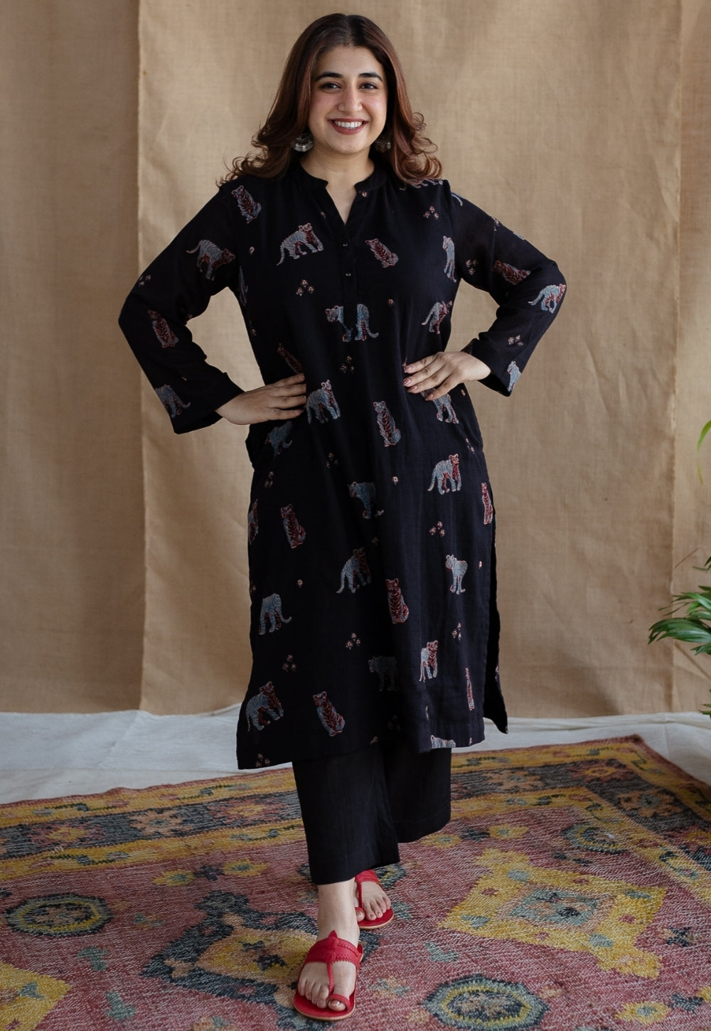 Kanha Bagh Ajrakh MulMul Cotton Kurta Set (Set of 2)