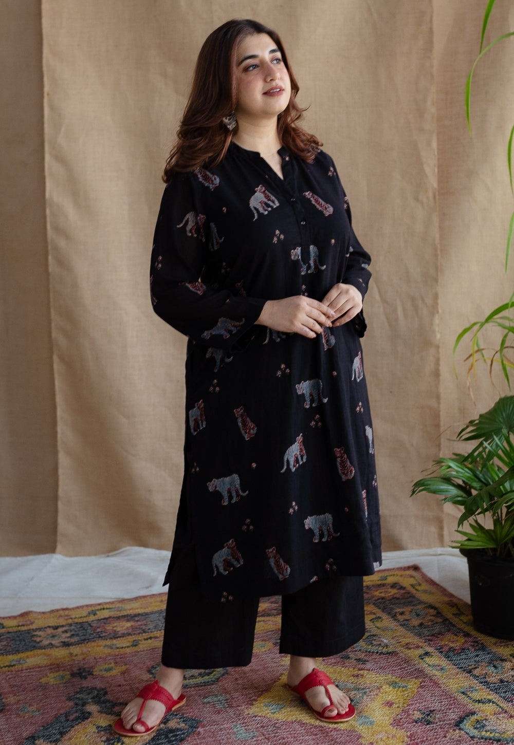Kanha Bagh Ajrakh MulMul Cotton Kurta Set (Set of 2)