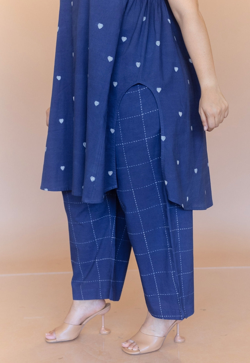 Arvika Blue Dabu Cotton A Line Co-Ord Set