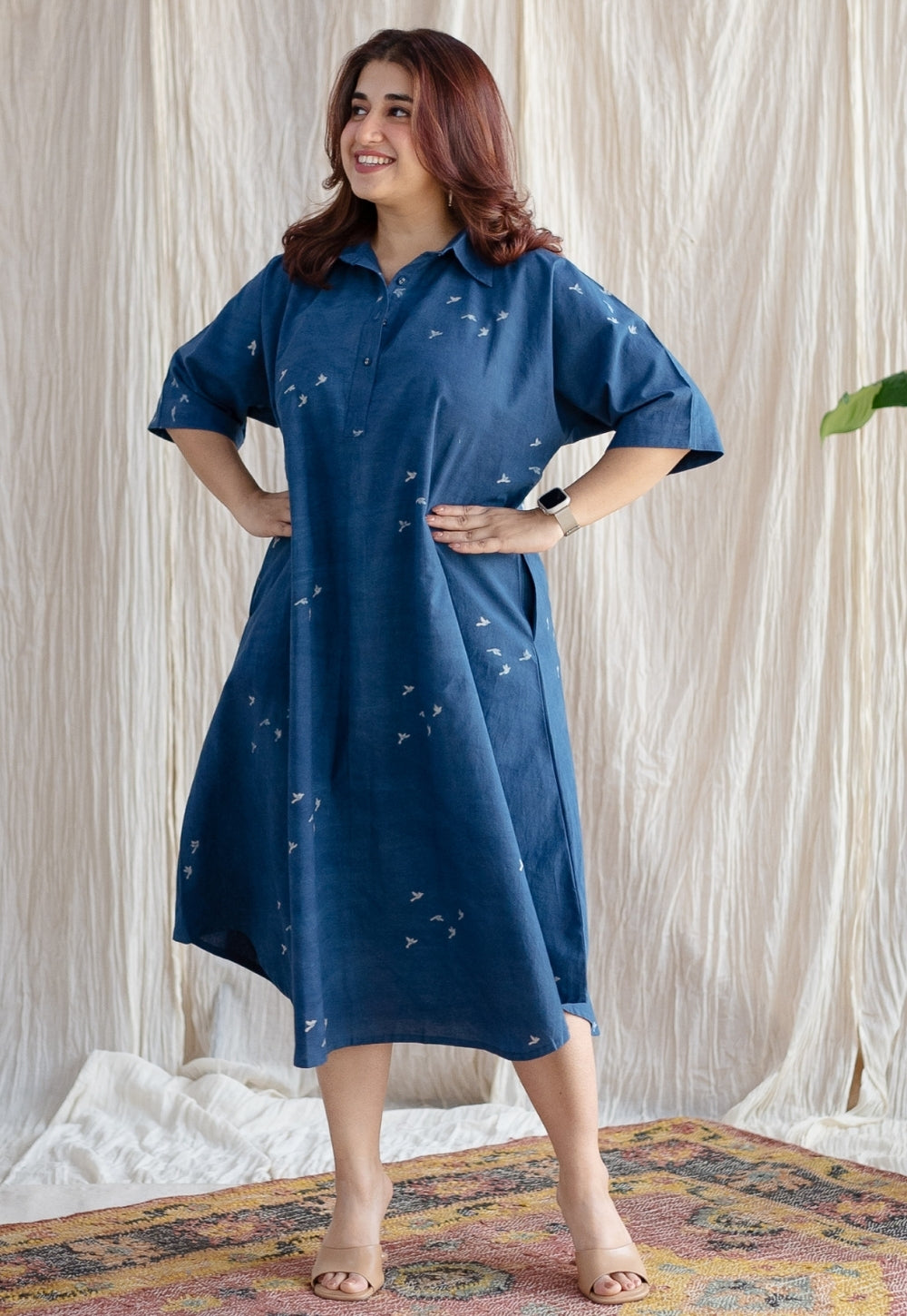 Nila Jaipur Ajrakh Cotton Dress