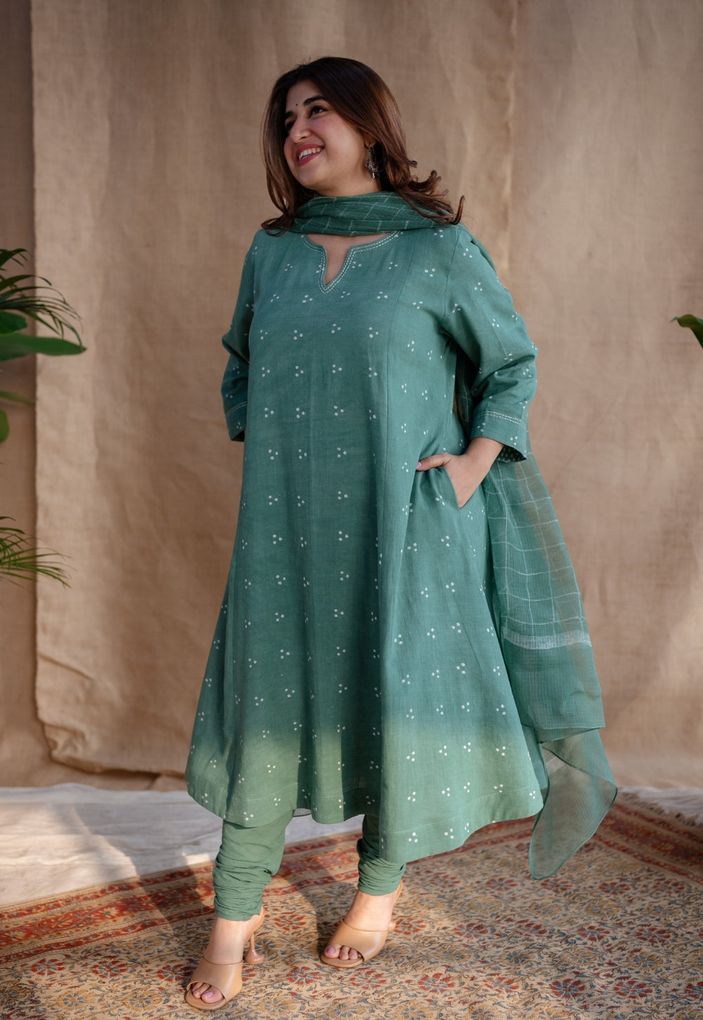 Tanjila Slub Cotton Churidar