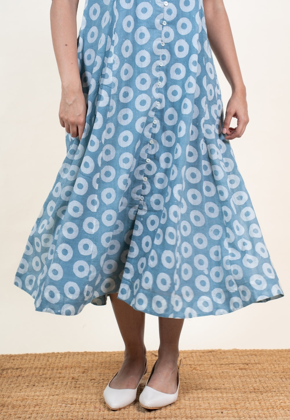 Leah Blue Batik MulMul A Line Dress
