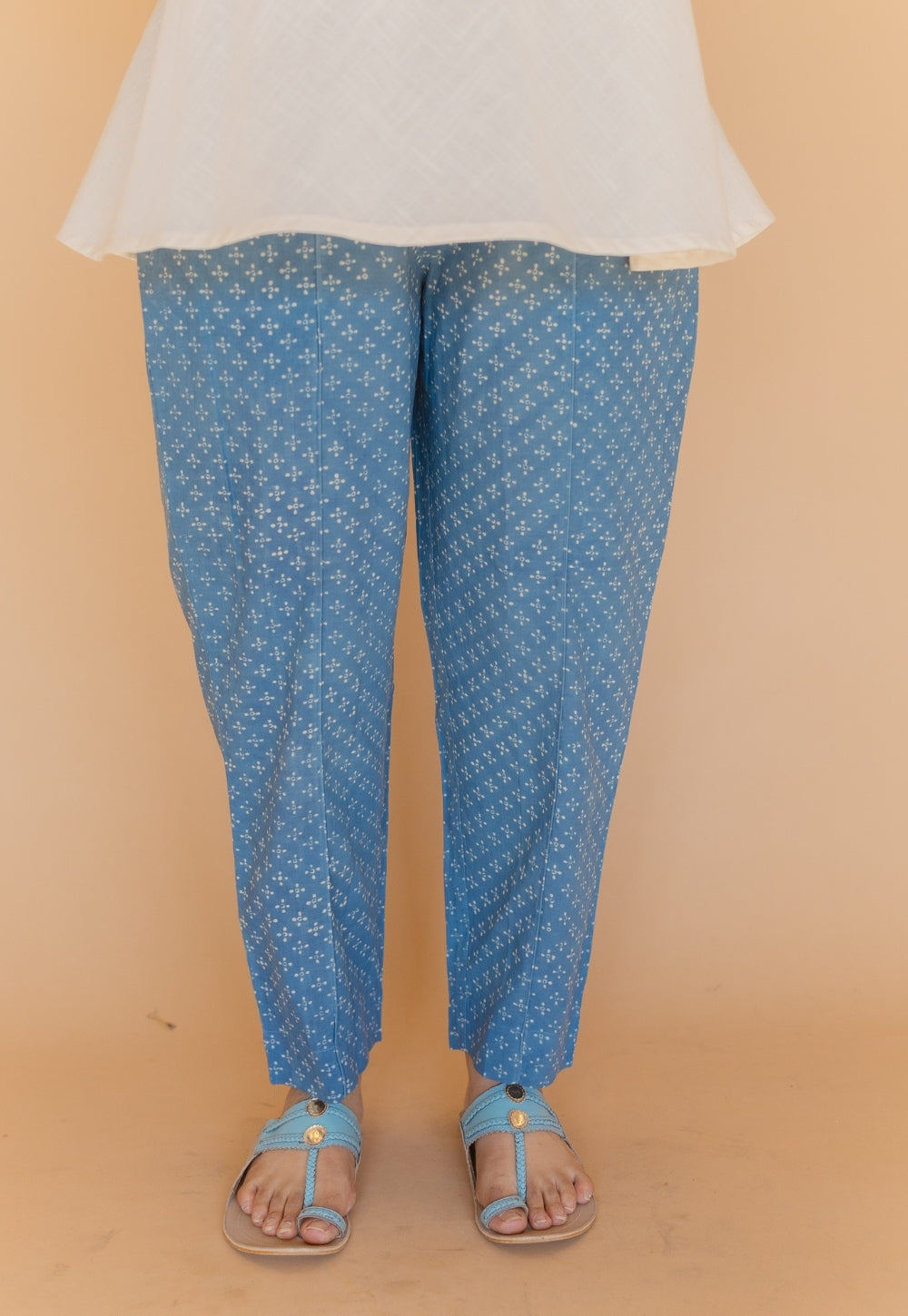 Myra Blue Ajrakh Cotton Straight Pant