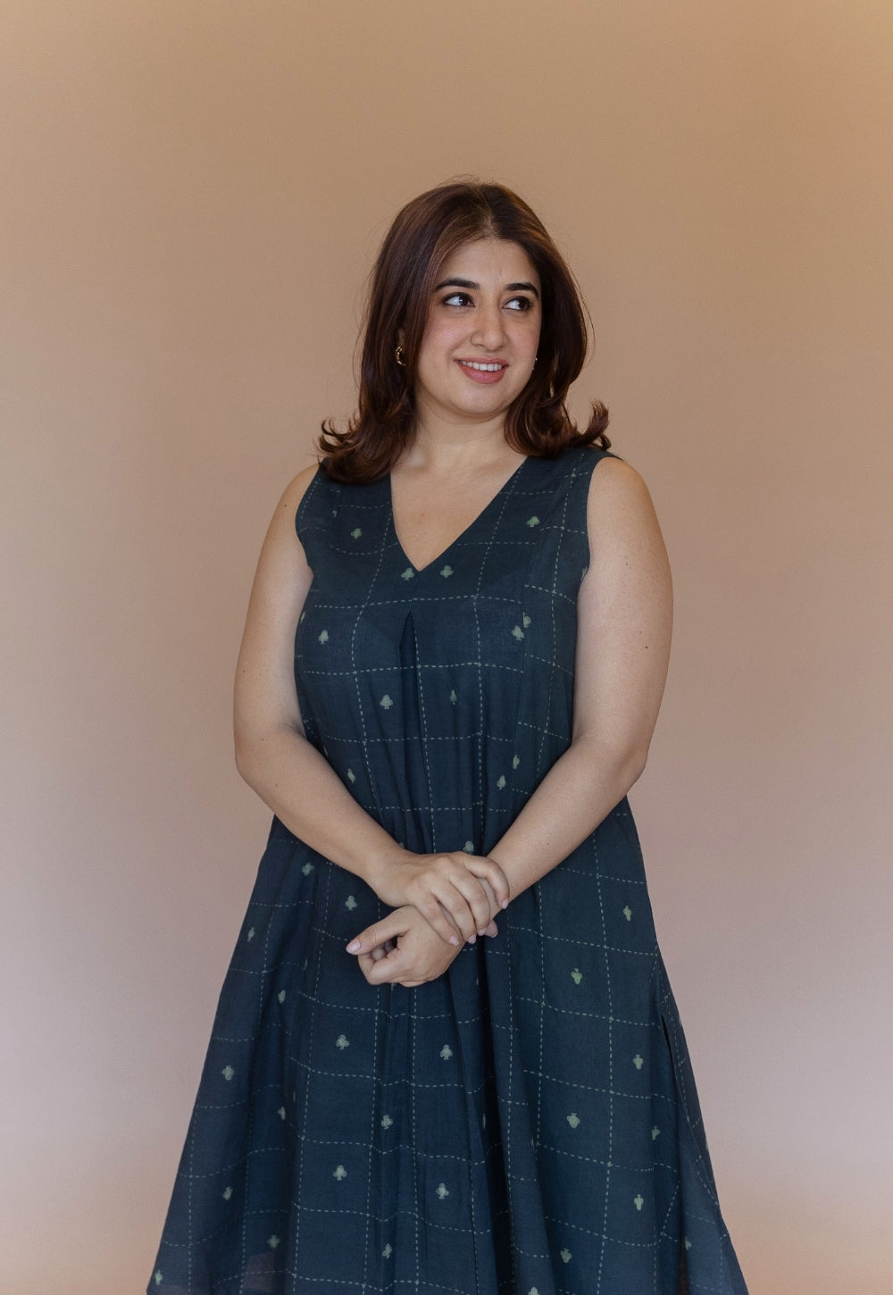 Raahi Green Dabu Cotton A Line Co-Ord Set