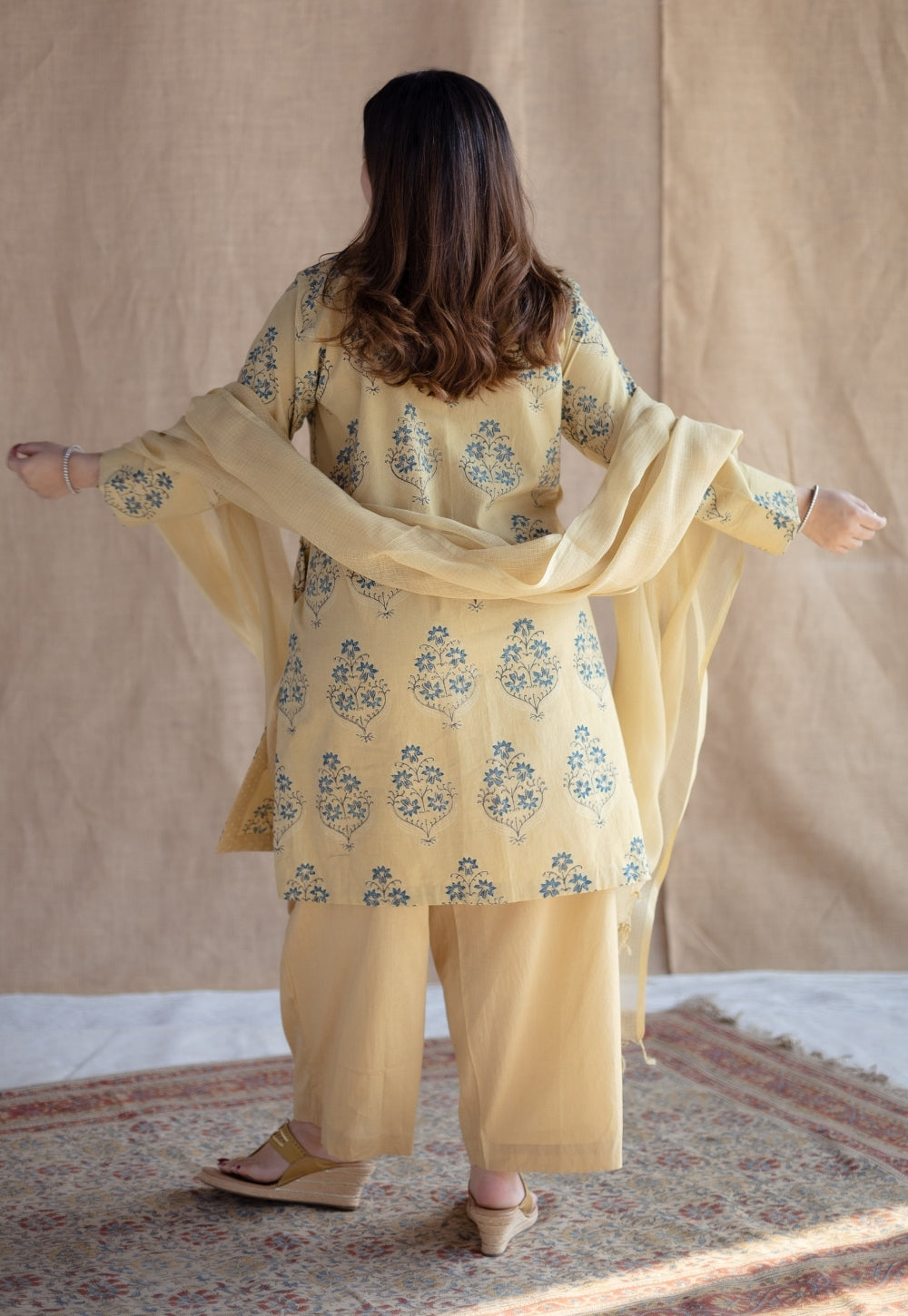 Yellow Solid Kota Doria Cotton Dupatta