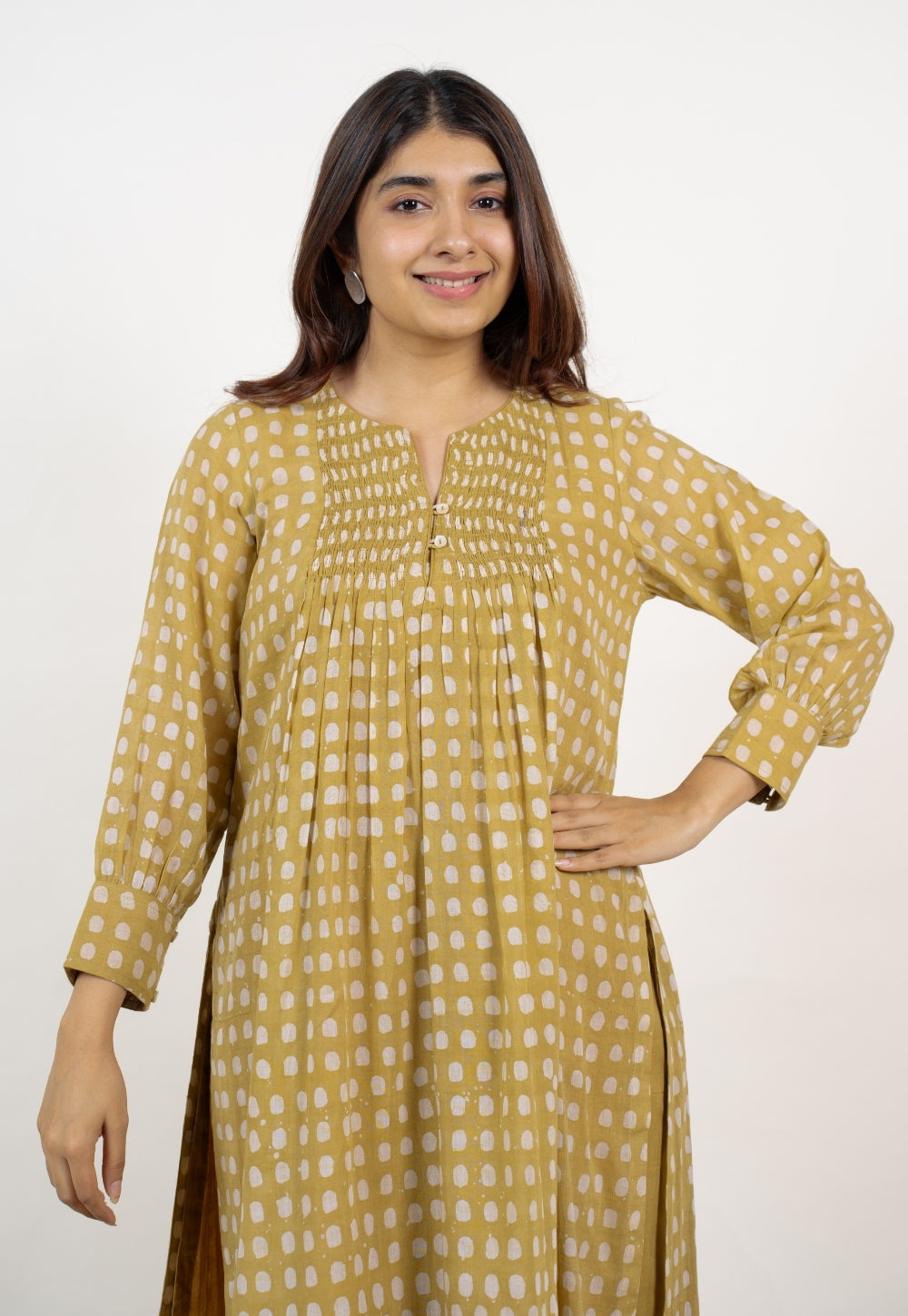 Alba Green Batik MulMul Kali Kurta