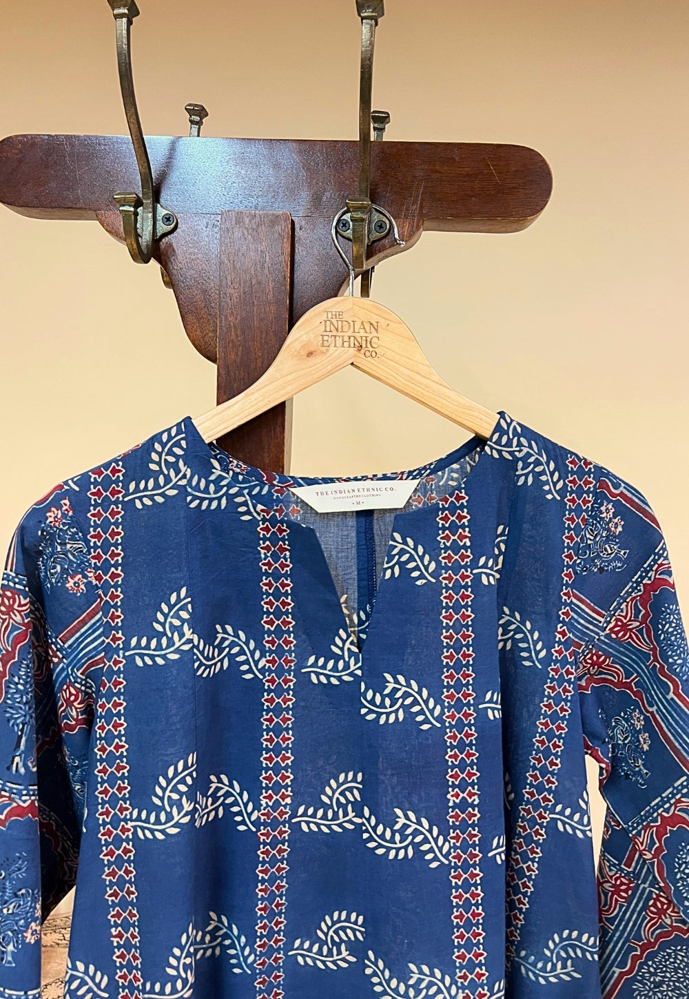 Prisha Blue Ajrakh Cotton Kali Kurta