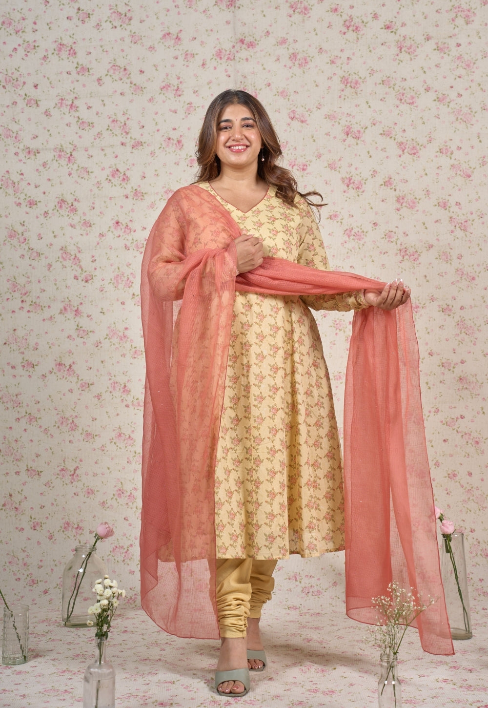 Orange Solid Kota Doria Dupatta
