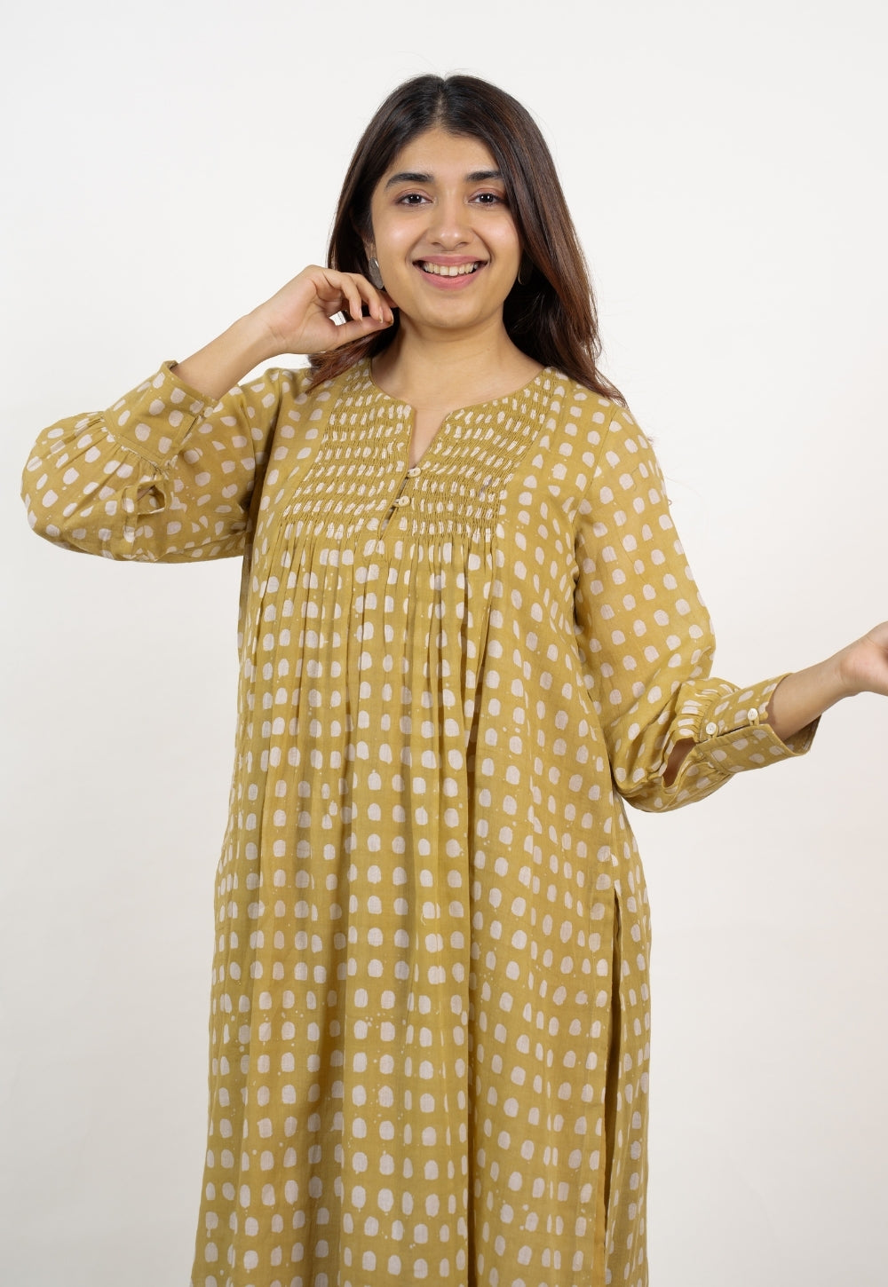 Alba Green Batik MulMul Kali Kurta