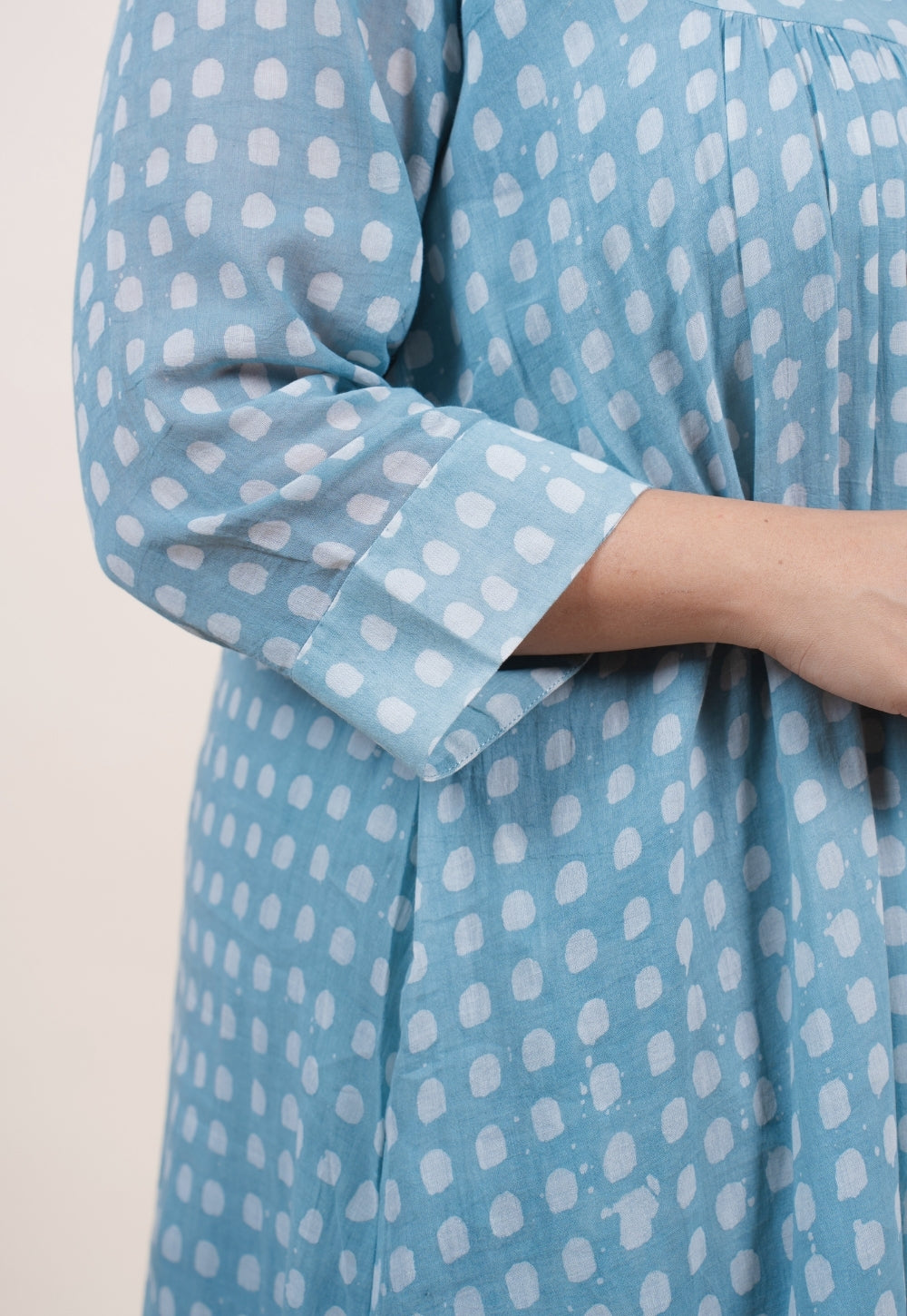 Samira Blue Batik MulMul A Line Kurta