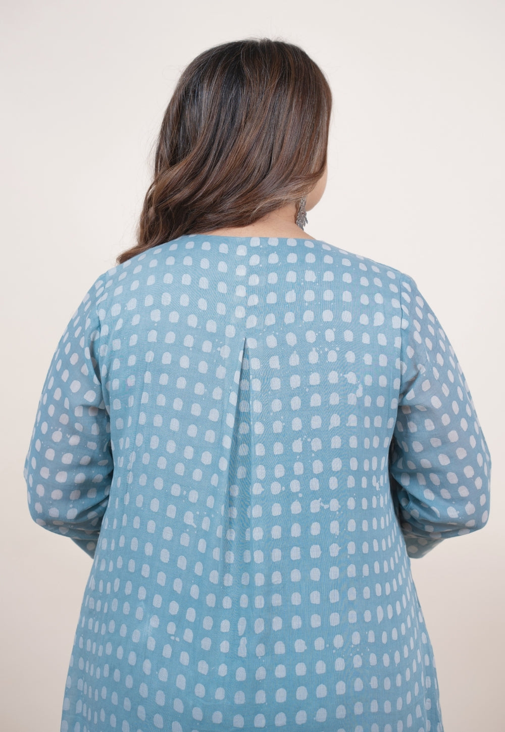 Samira Blue Batik MulMul A Line Kurta