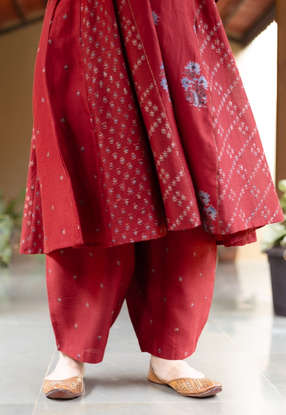 Tarin Madder Ajrakh Chanderi Silk Afghan Pant