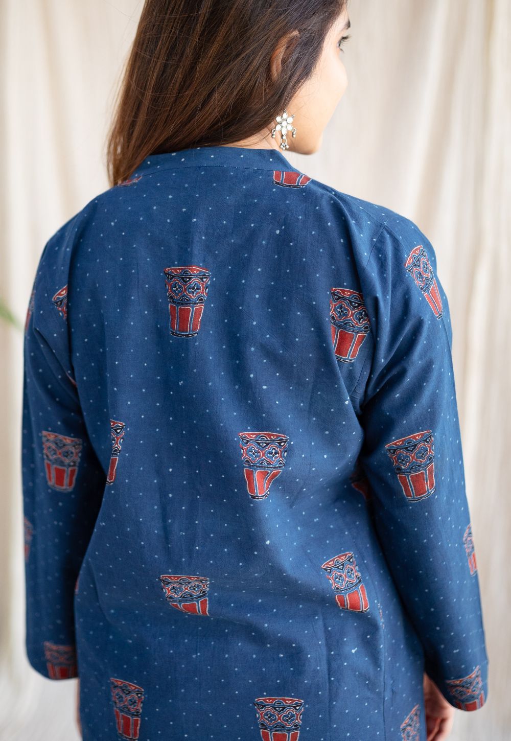 Bombay Irani Chai Indigo Ajrakh Cotton Kurta
