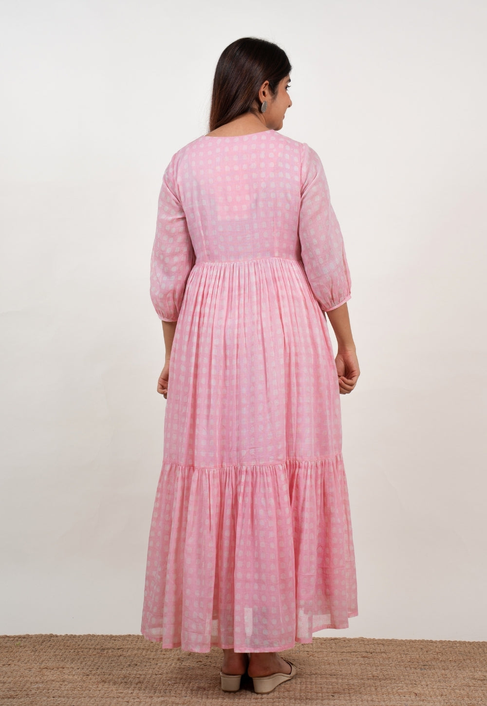 Alice Pink Batik MulMul A Line Dress