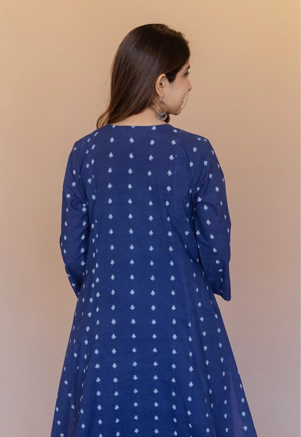 Shikha Blue Dabu Cotton Kali Kurta