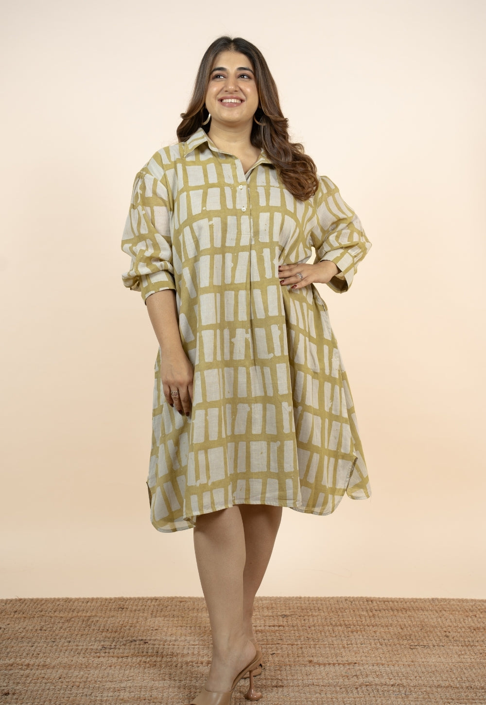 Aiman Green Batik MulMul A Line Dress