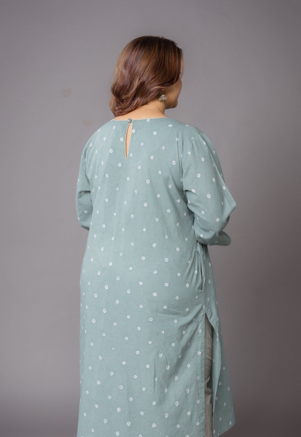 Harsha Green Bandhani Cotton Straight Suit Set (Set of 3)