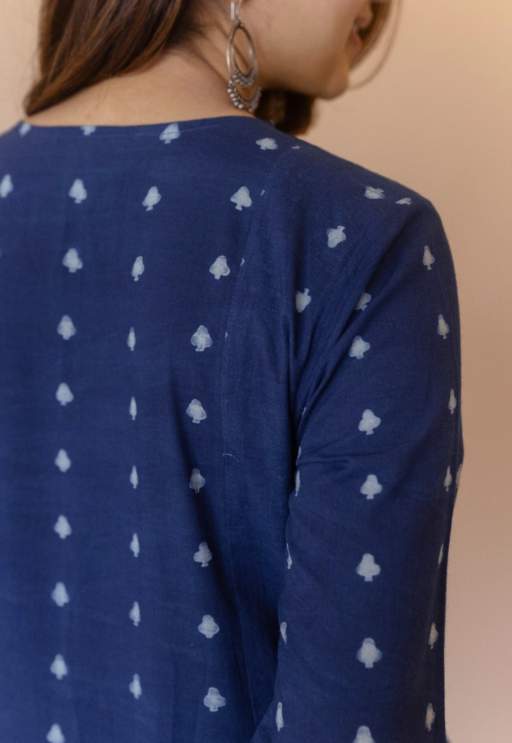 Shikha Blue Dabu Cotton Kali Kurta