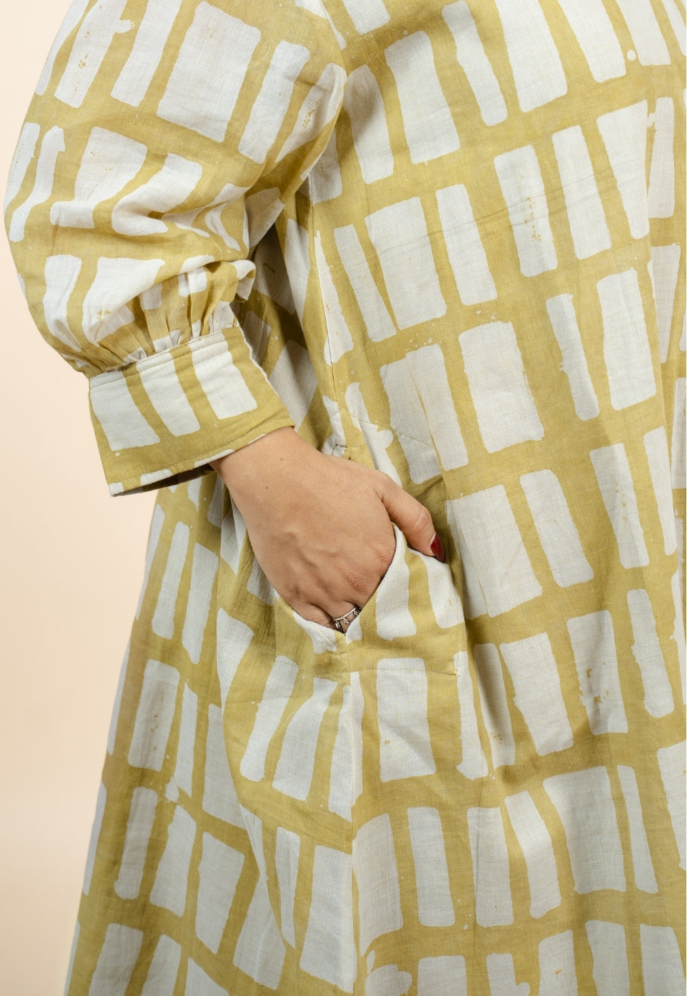 Aiman Green Batik MulMul A Line Dress