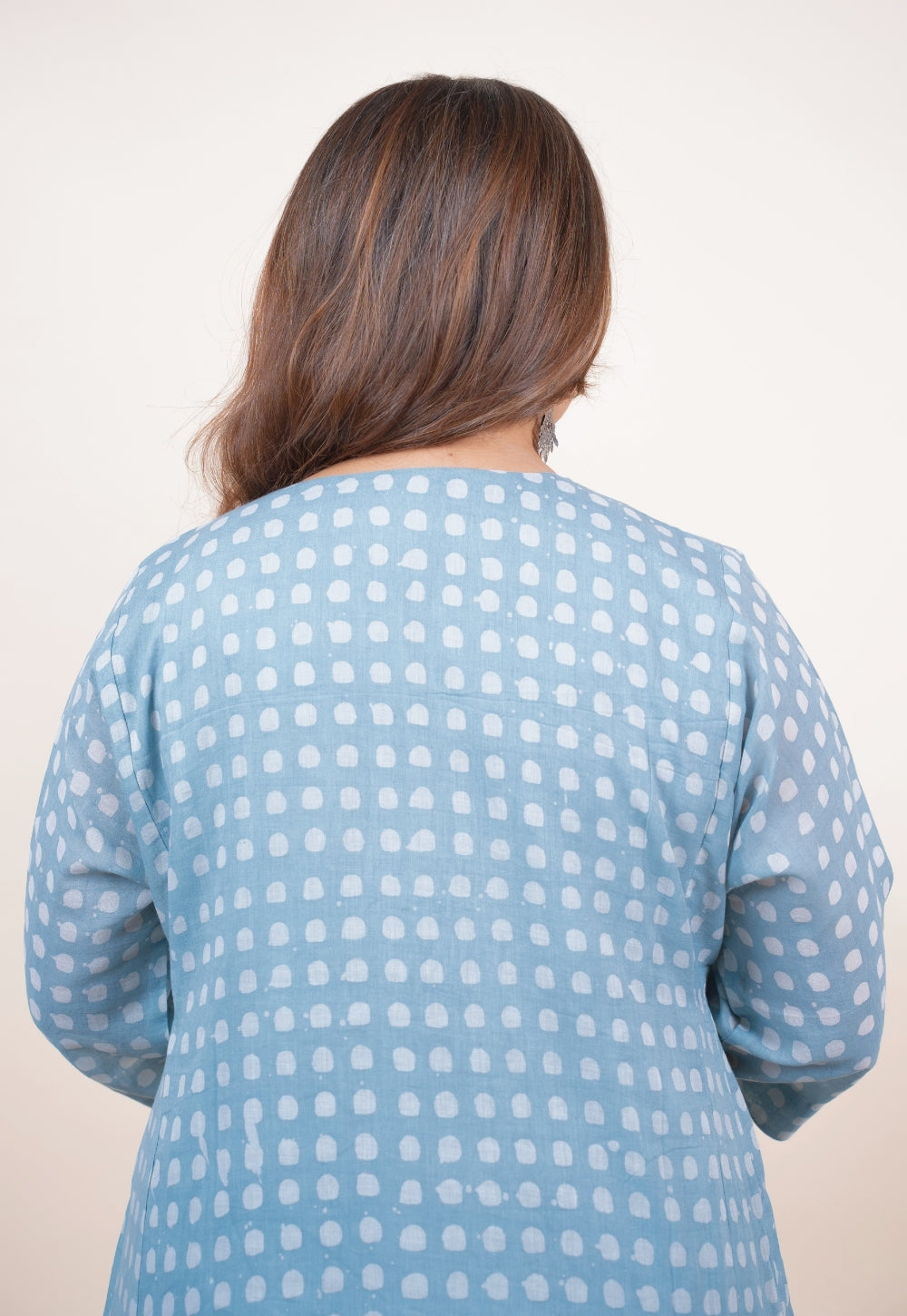 Sufia Blue Batik MuMul Jhabbha Kali Kurta