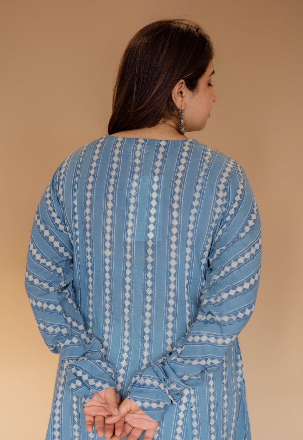 Shinat Blue Ajrakh Cotton Kali Kurta
