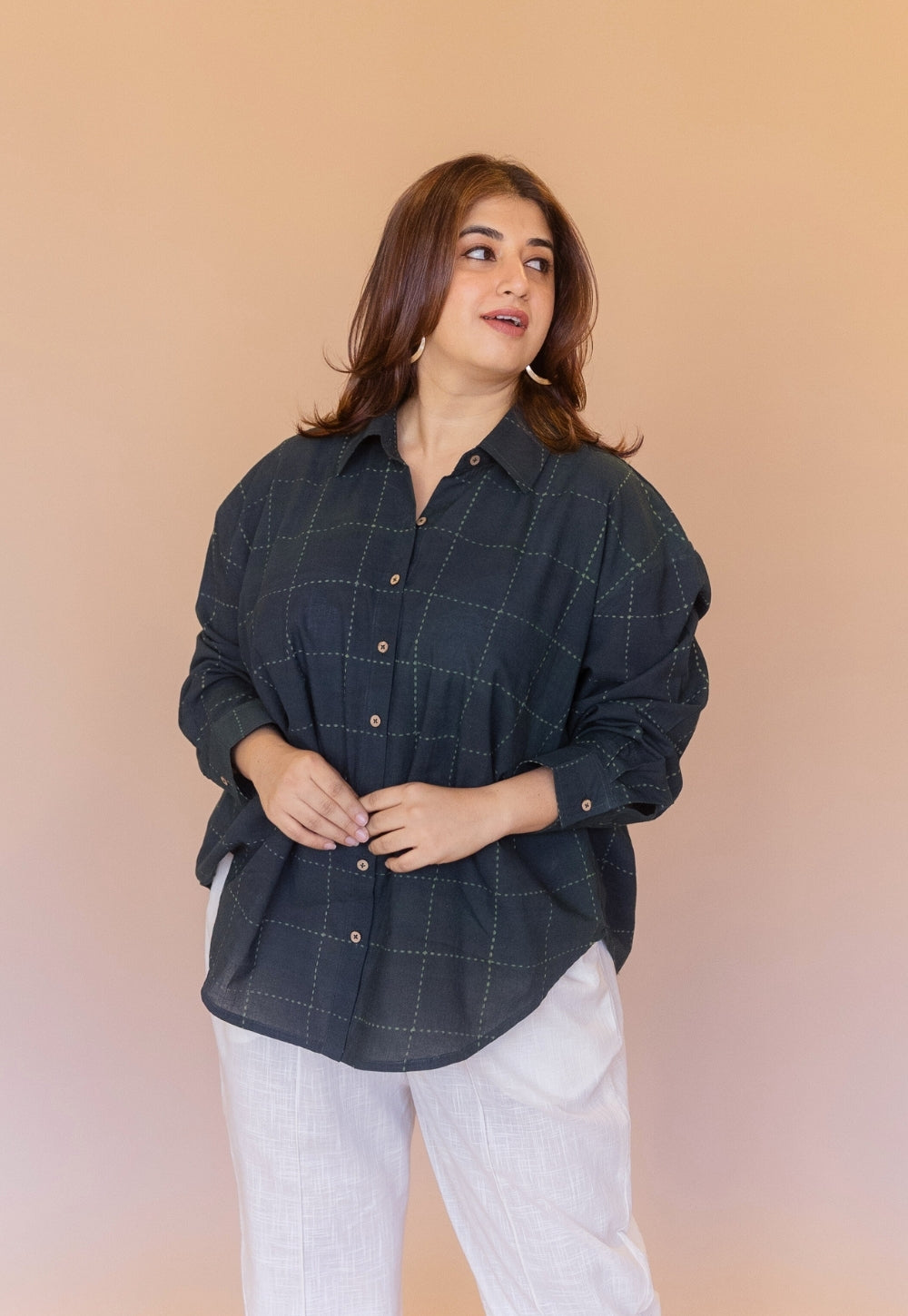 Ruhi Green Dabu Cotton Anti-Fit Shirt