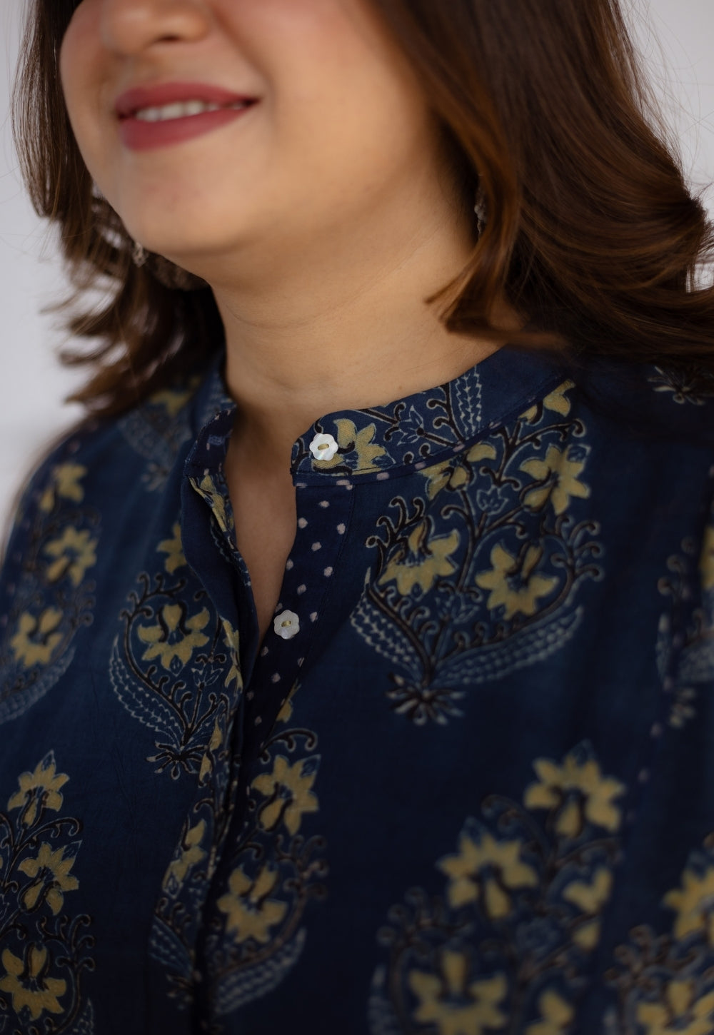 Shrishti Indigo Ajrakh Cotton Straight Kurta