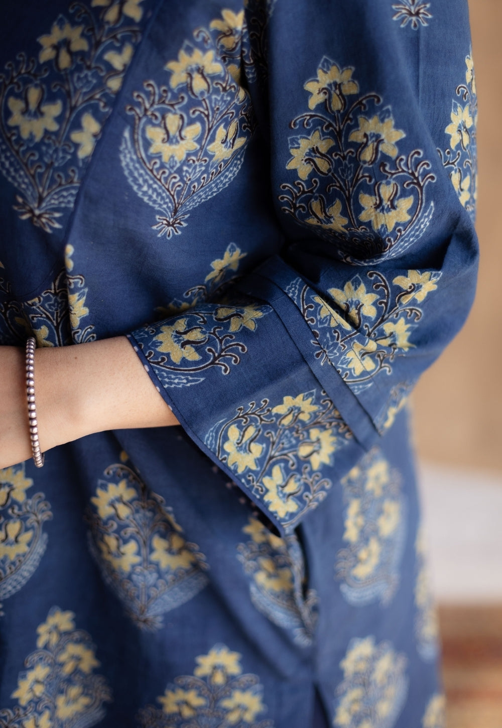 Shrishti Indigo Ajrakh Cotton Straight Kurta