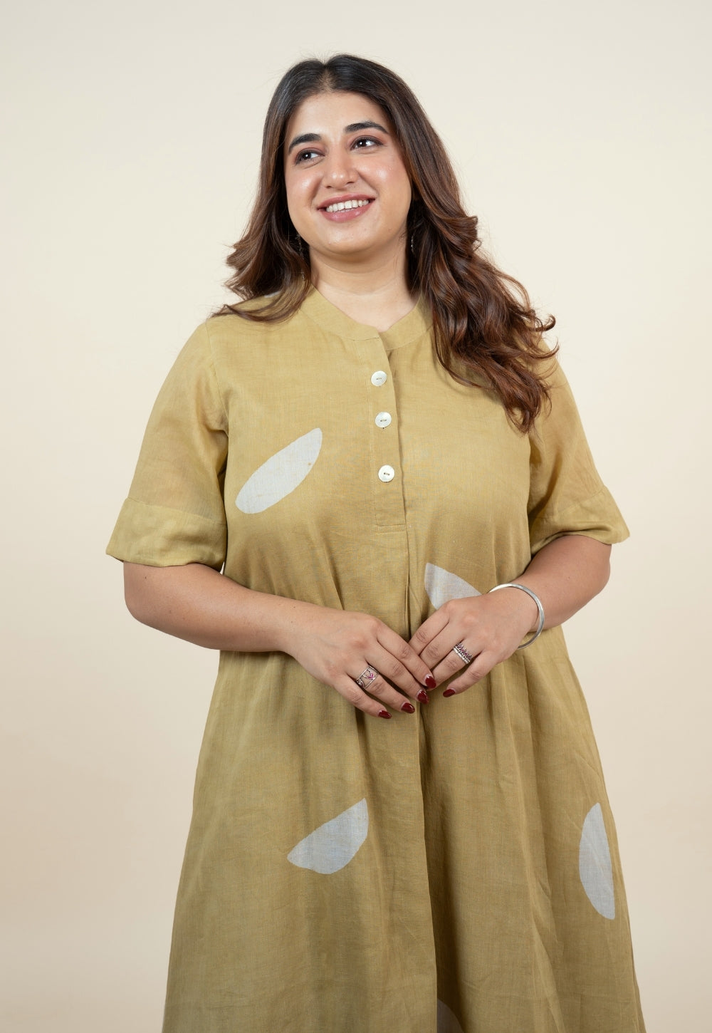Arzoo Green Batik MulMul A Line Kurta