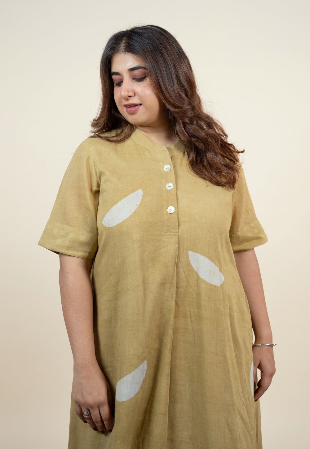 Arzoo Green Batik MulMul A Line Kurta