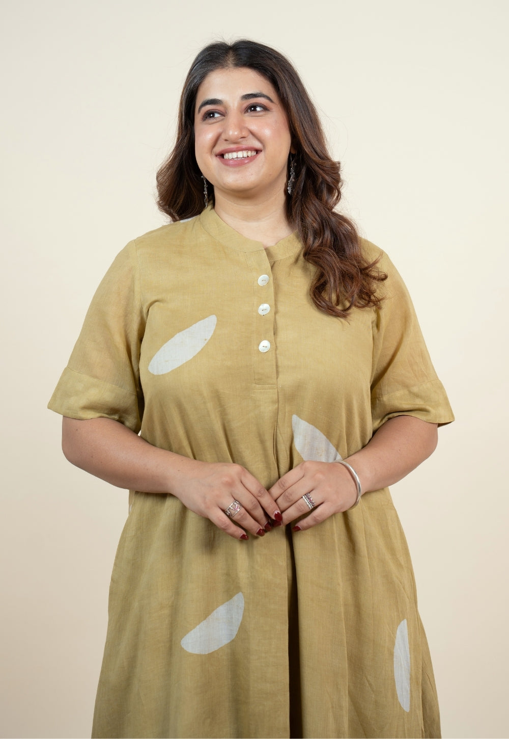 Arzoo Green Batik MulMul A Line Kurta