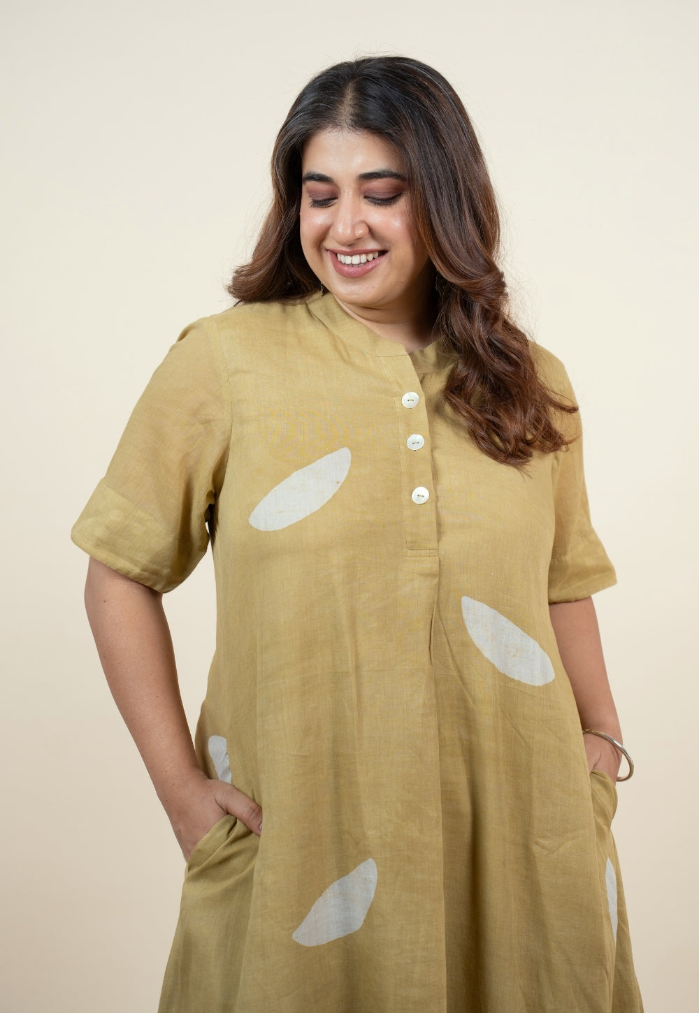 Arzoo Green Batik MulMul A Line Kurta