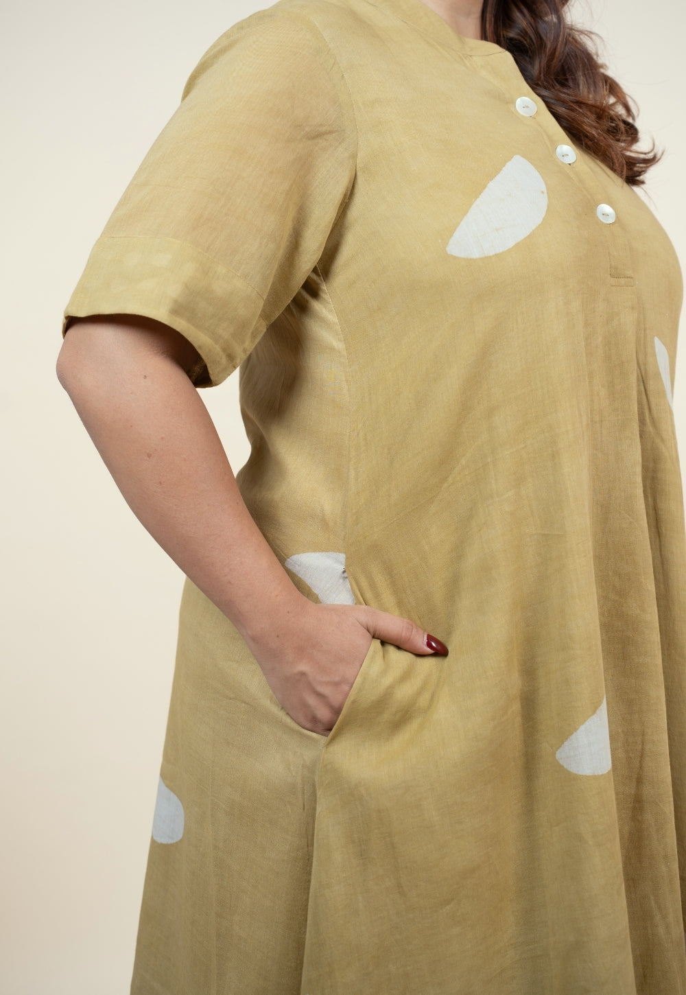 Arzoo Green Batik MulMul A Line Kurta