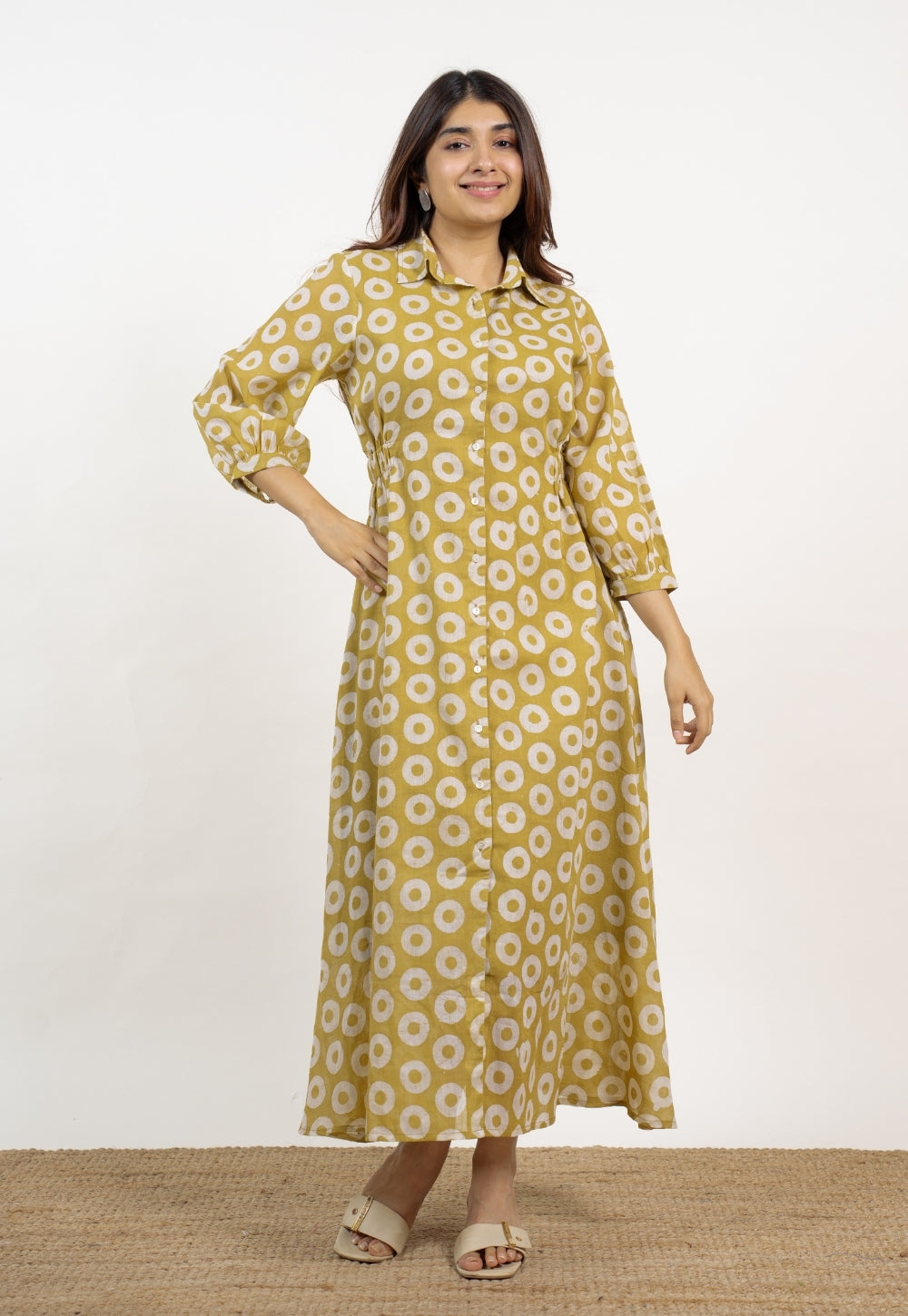 Aniza Green Batik MulMul A Line Dress