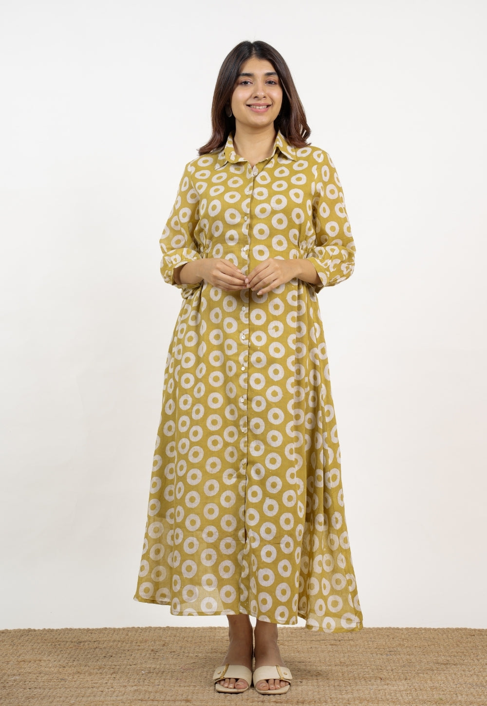 Aniza Green Batik MulMul A Line Dress