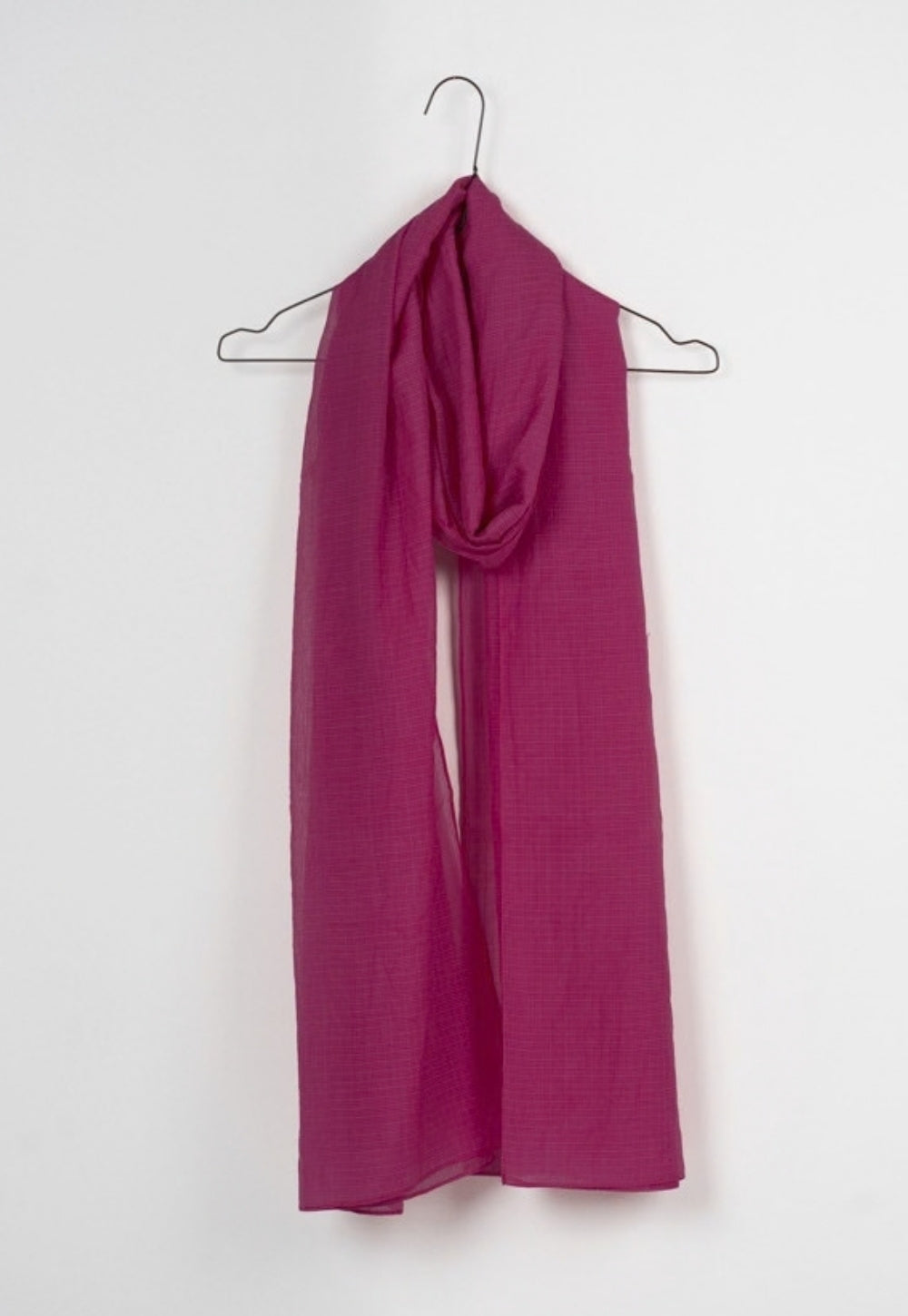 Magenta Pink Solid Kota Doria Cotton Dupatta