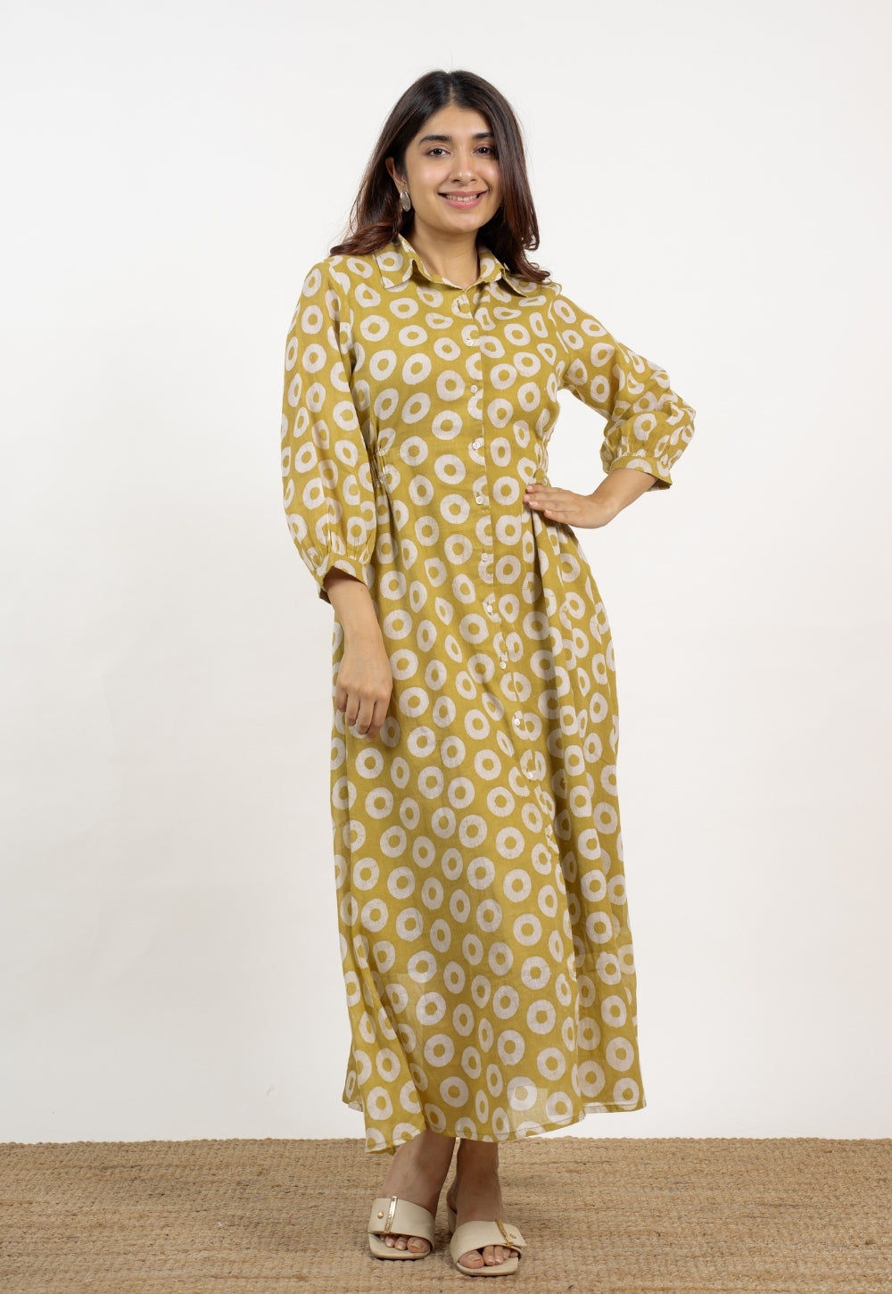 Aniza Green Batik MulMul A Line Dress