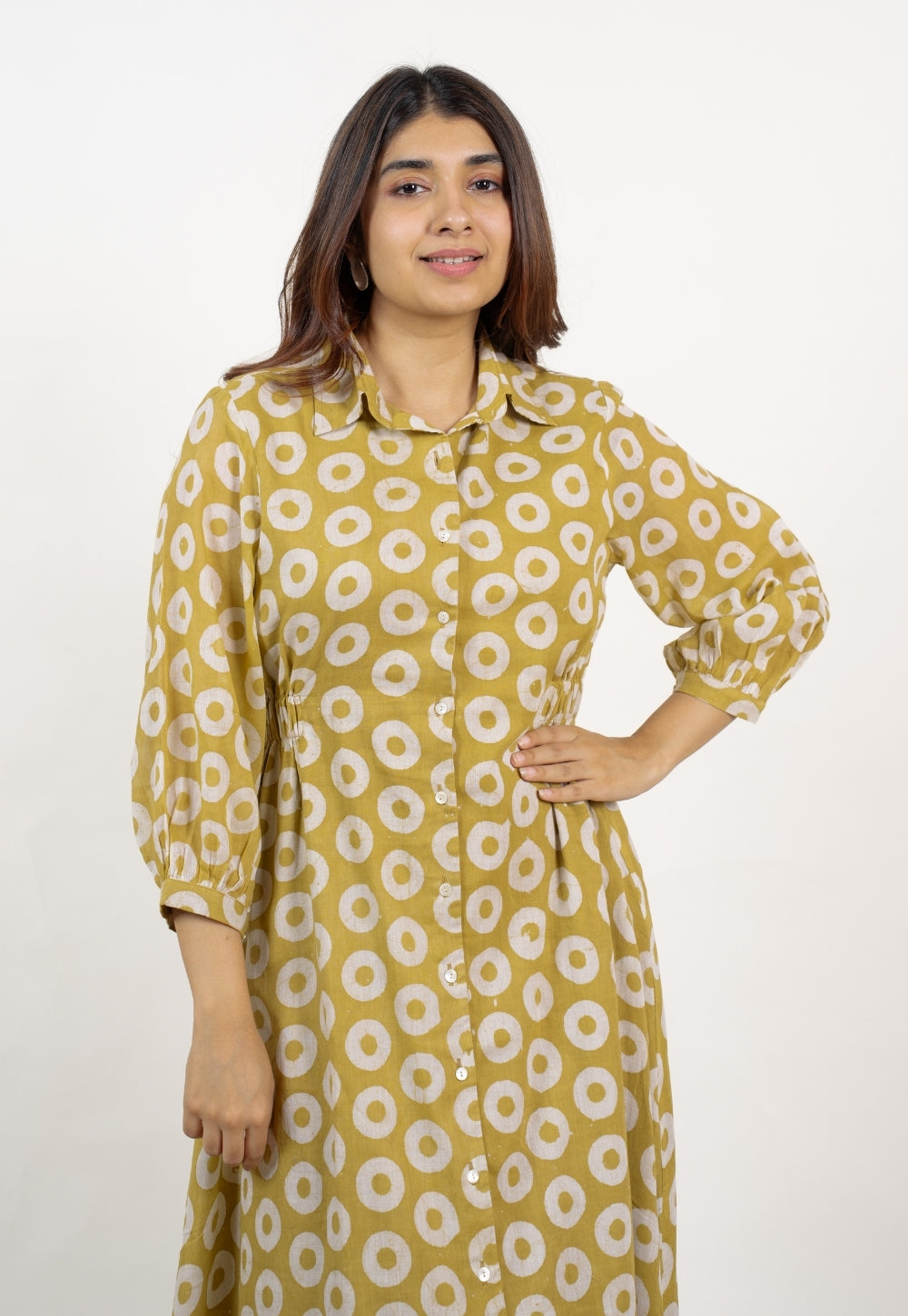 Aniza Green Batik MulMul A Line Dress